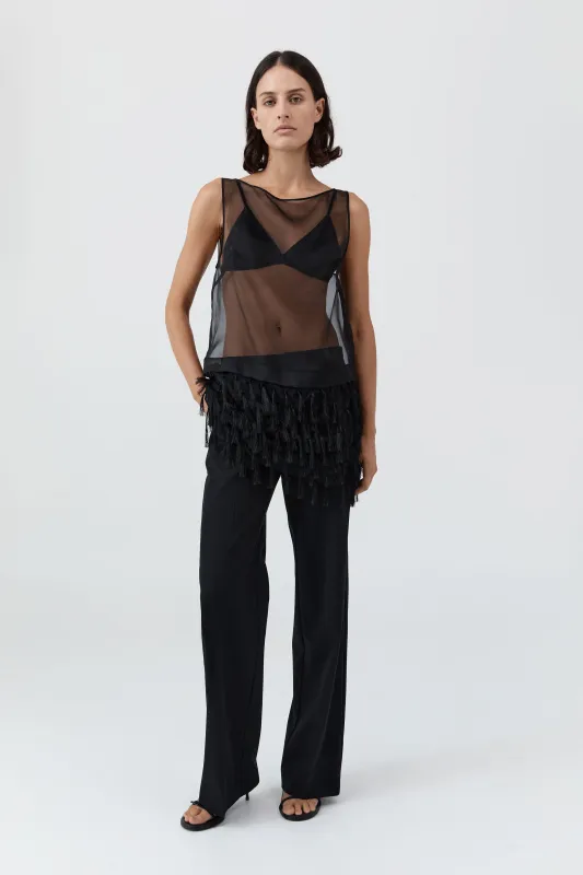 Tassel Shift Mini Dress - Black sold by St. Agni