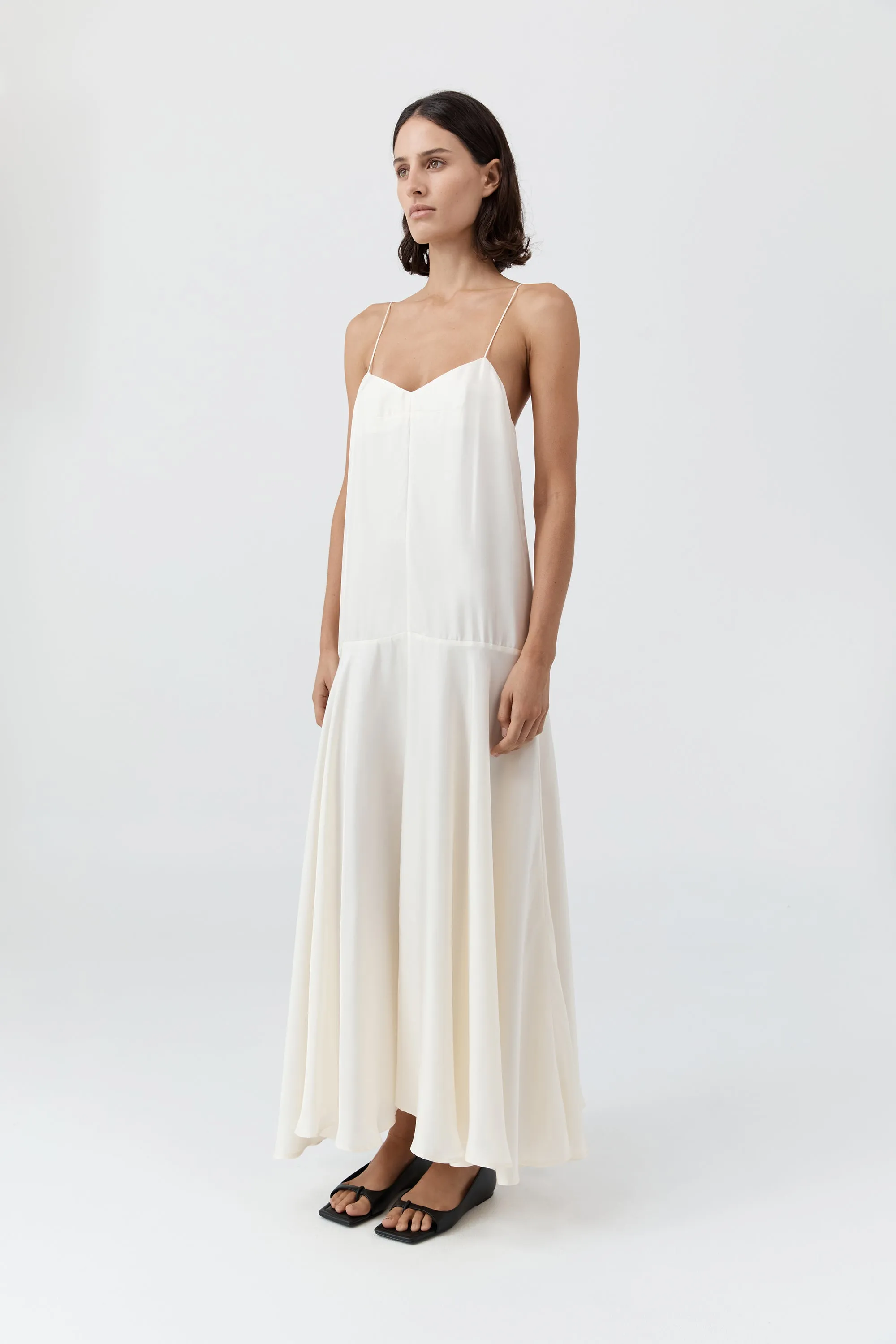 Silk Twill Relaxed Slip Dress - Milk sold by St. Agni product image thumbnail 4