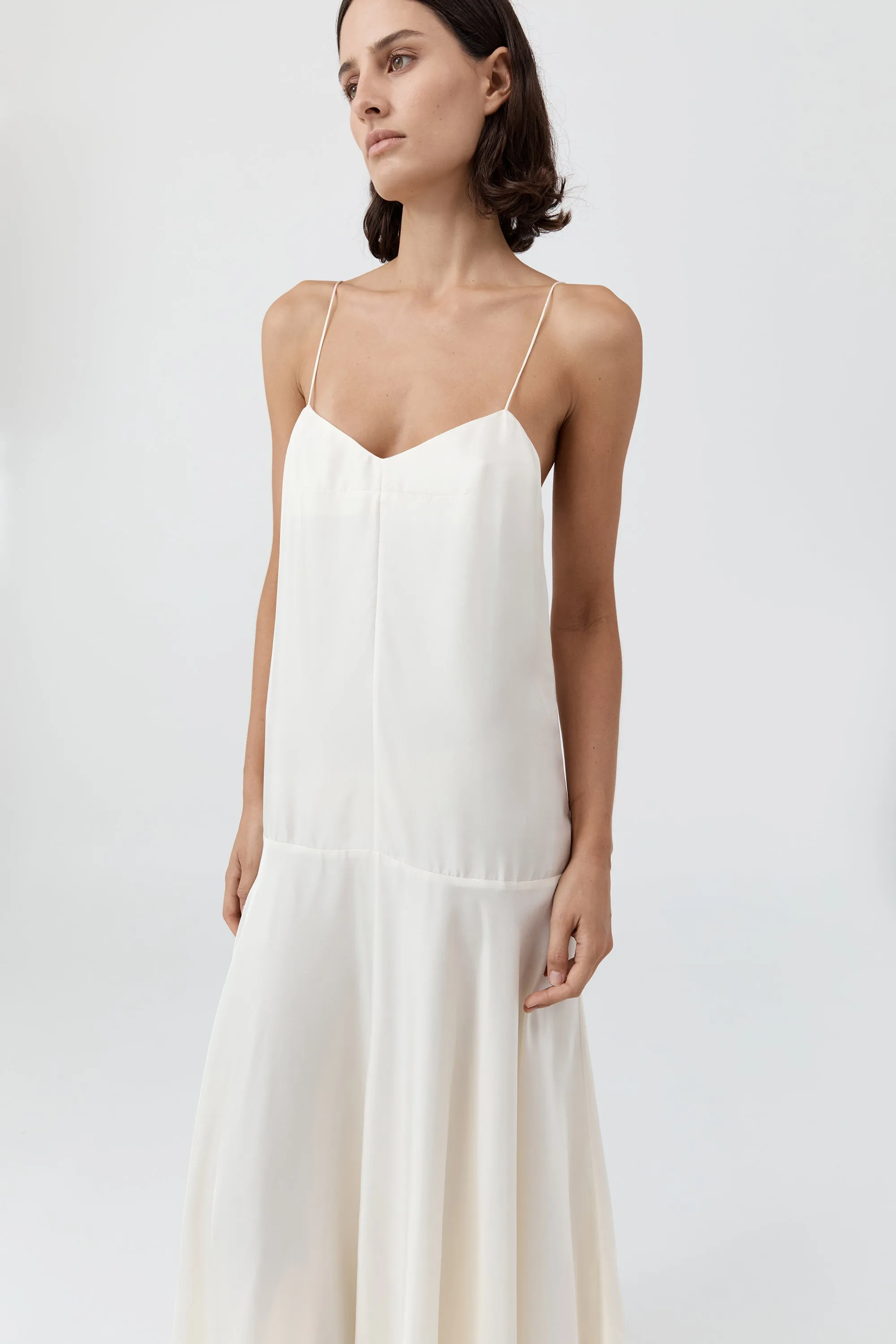Silk Twill Relaxed Slip Dress - Milk sold by St. Agni product image thumbnail 5