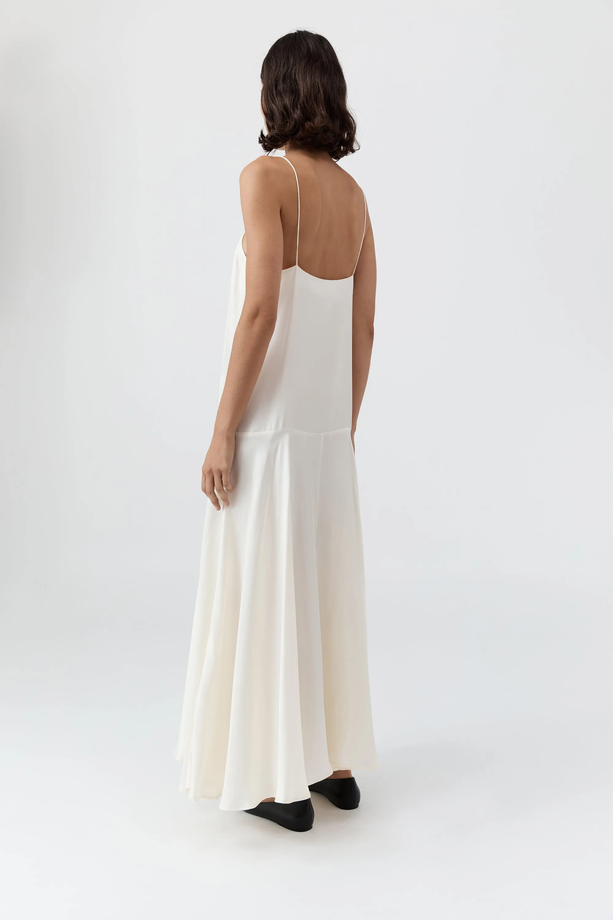 Silk Twill Relaxed Slip Dress - Milk sold by St. Agni product image thumbnail 3