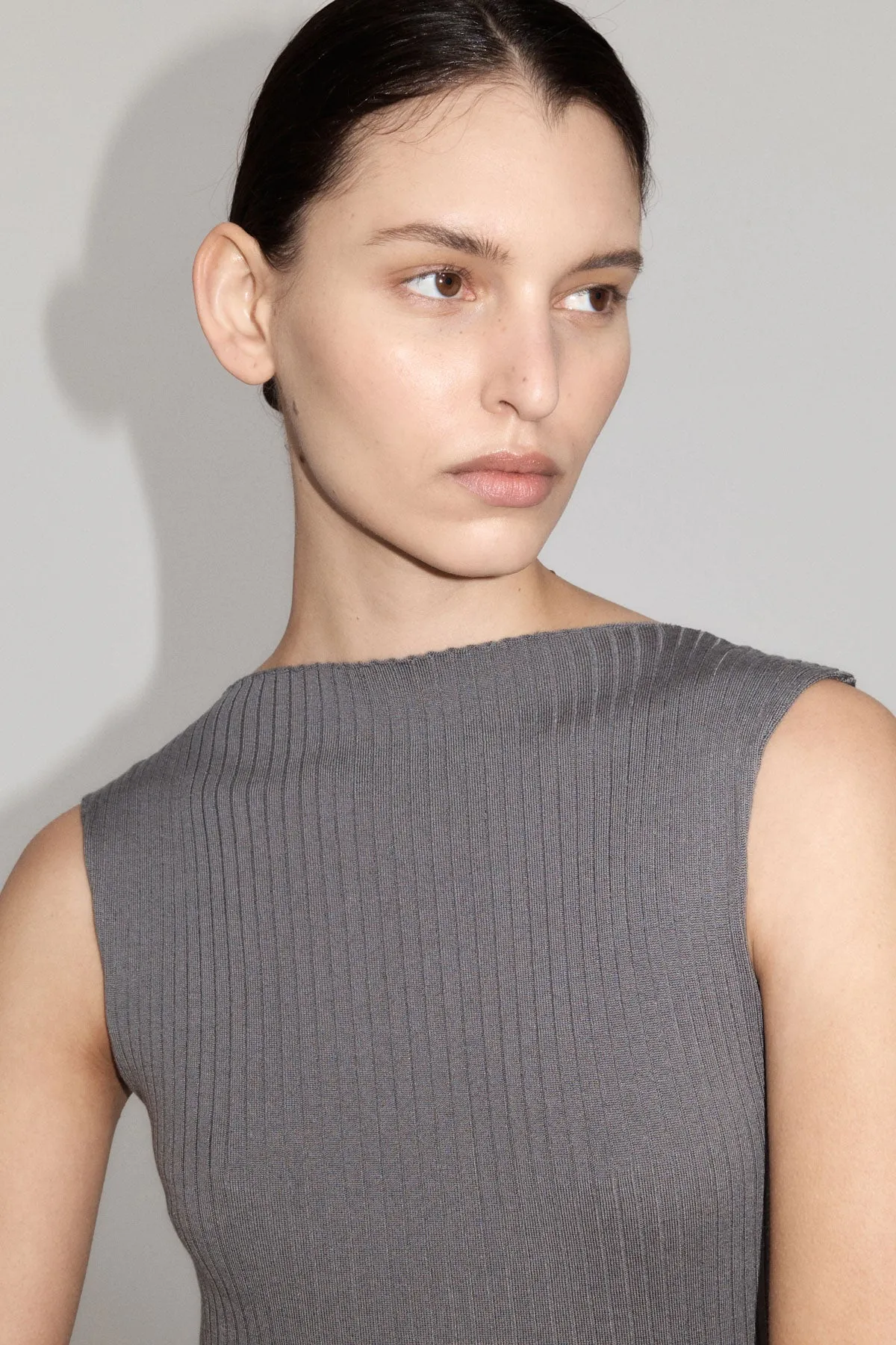 Cut Away Knit Dress - Stone Grey sold by St. Agni product image thumbnail 3