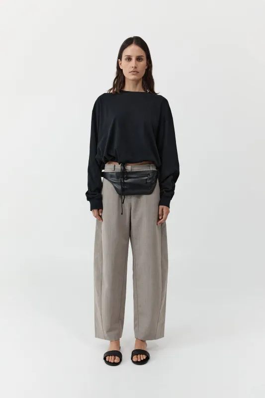 Drawstring Long Sleeve Top - Black made by St. Agni