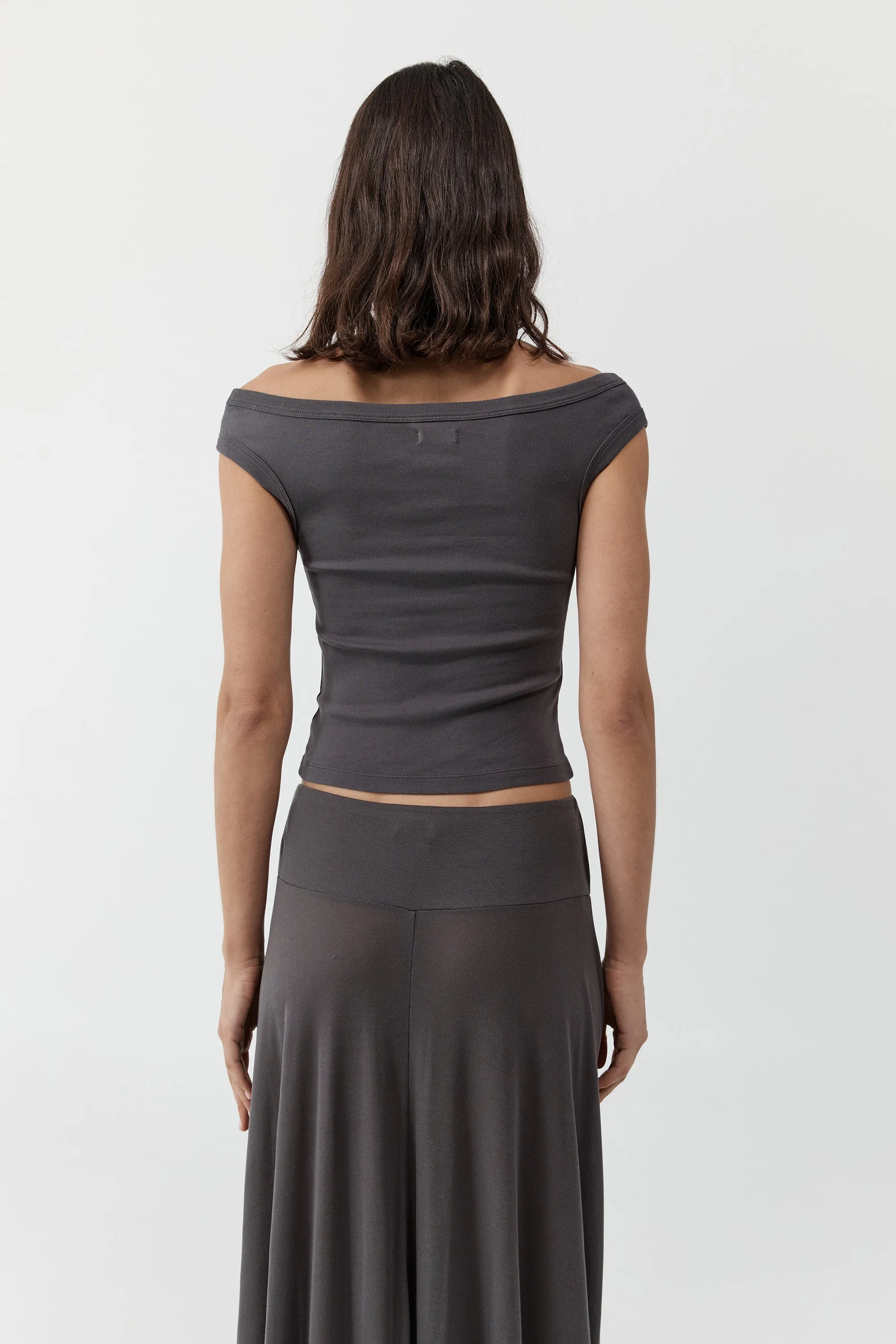 Organic Cotton Off Shoulder Top - Soot sold by St. Agni product image thumbnail 3