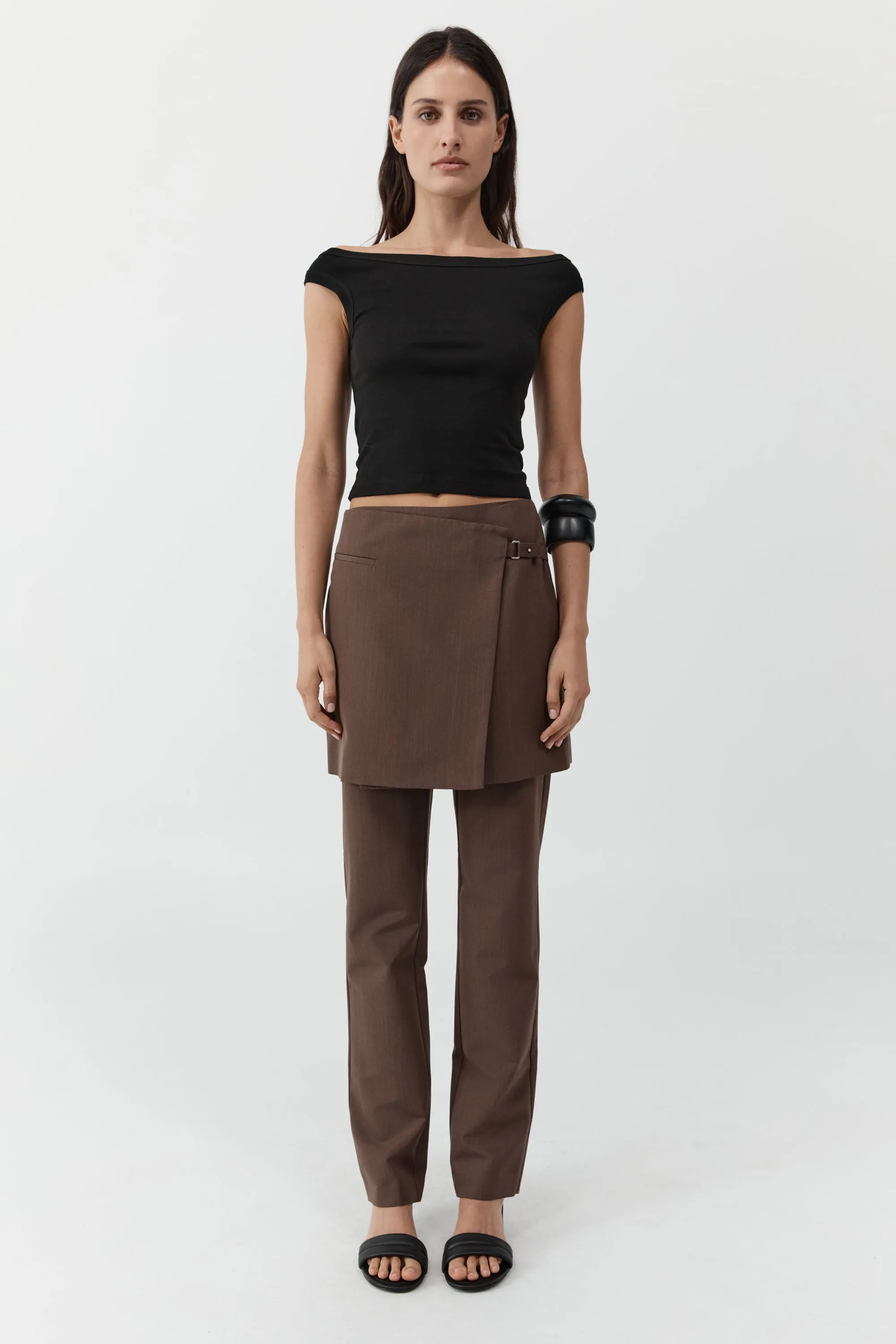 Organic Cotton Off Shoulder Top - Jet Black sold by St. Agni product image thumbnail 2