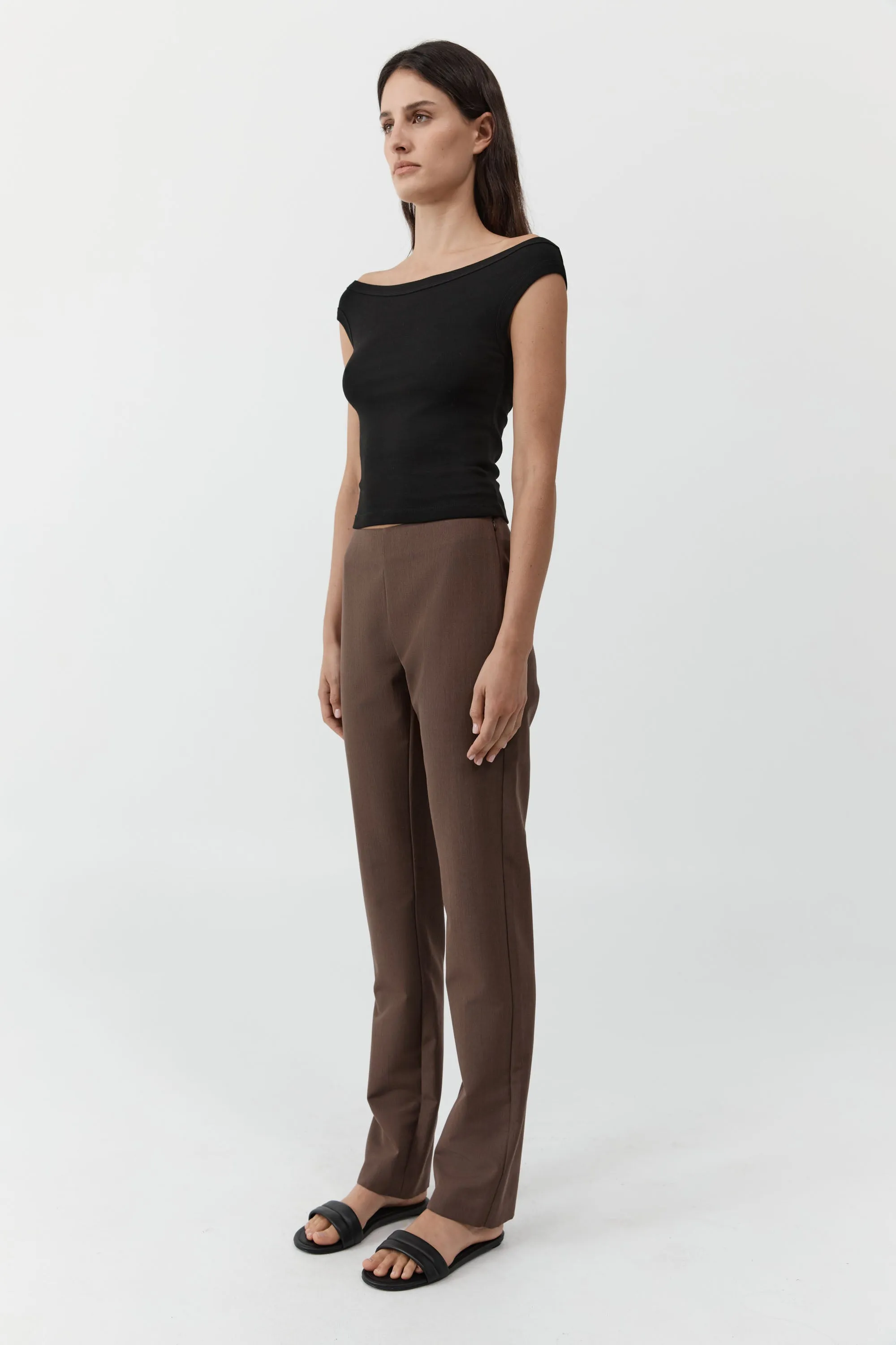 Organic Cotton Off Shoulder Top - Jet Black sold by St. Agni product image thumbnail 5