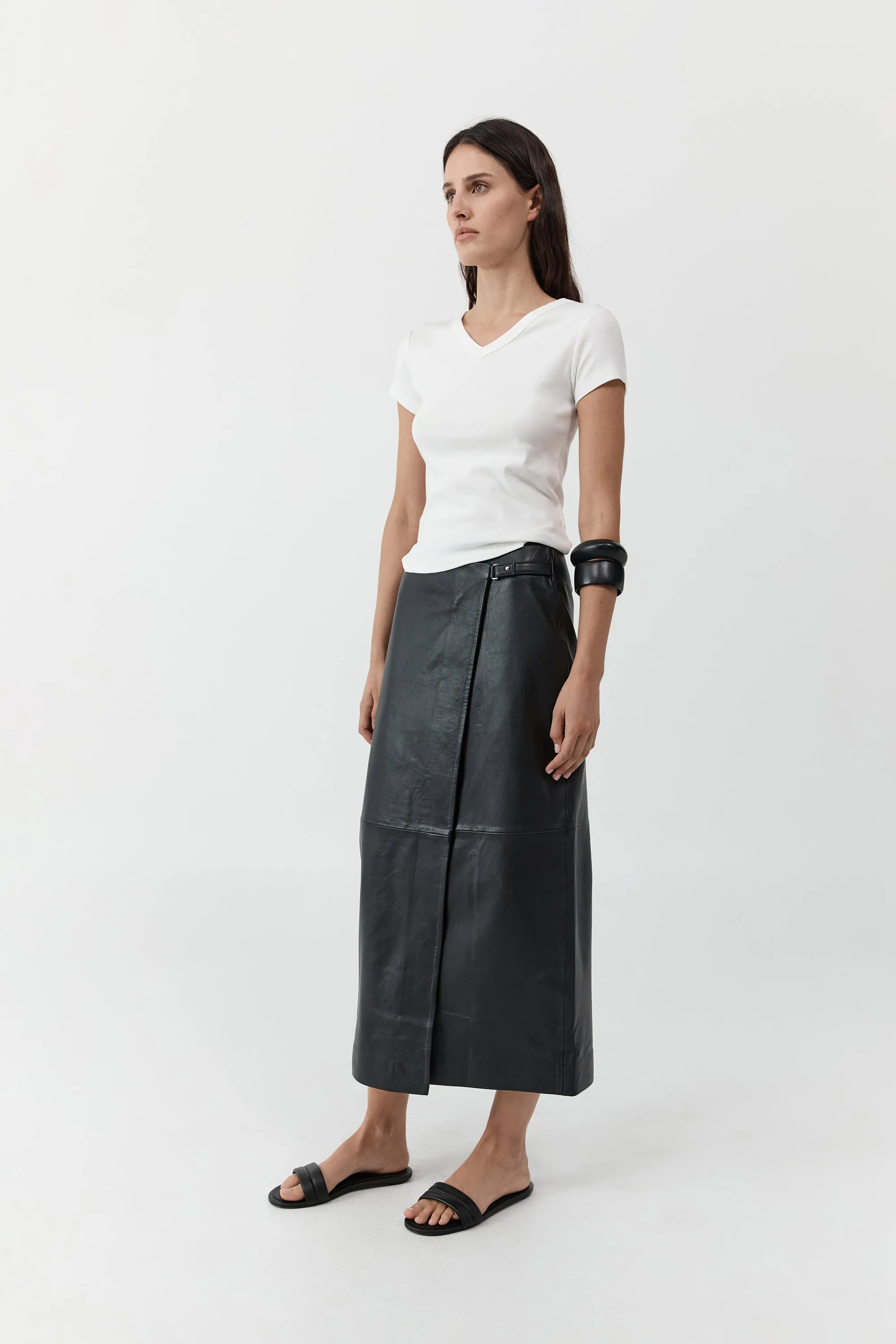 Organic Cotton V Neck Tee - White sold by St. Agni product image thumbnail 2