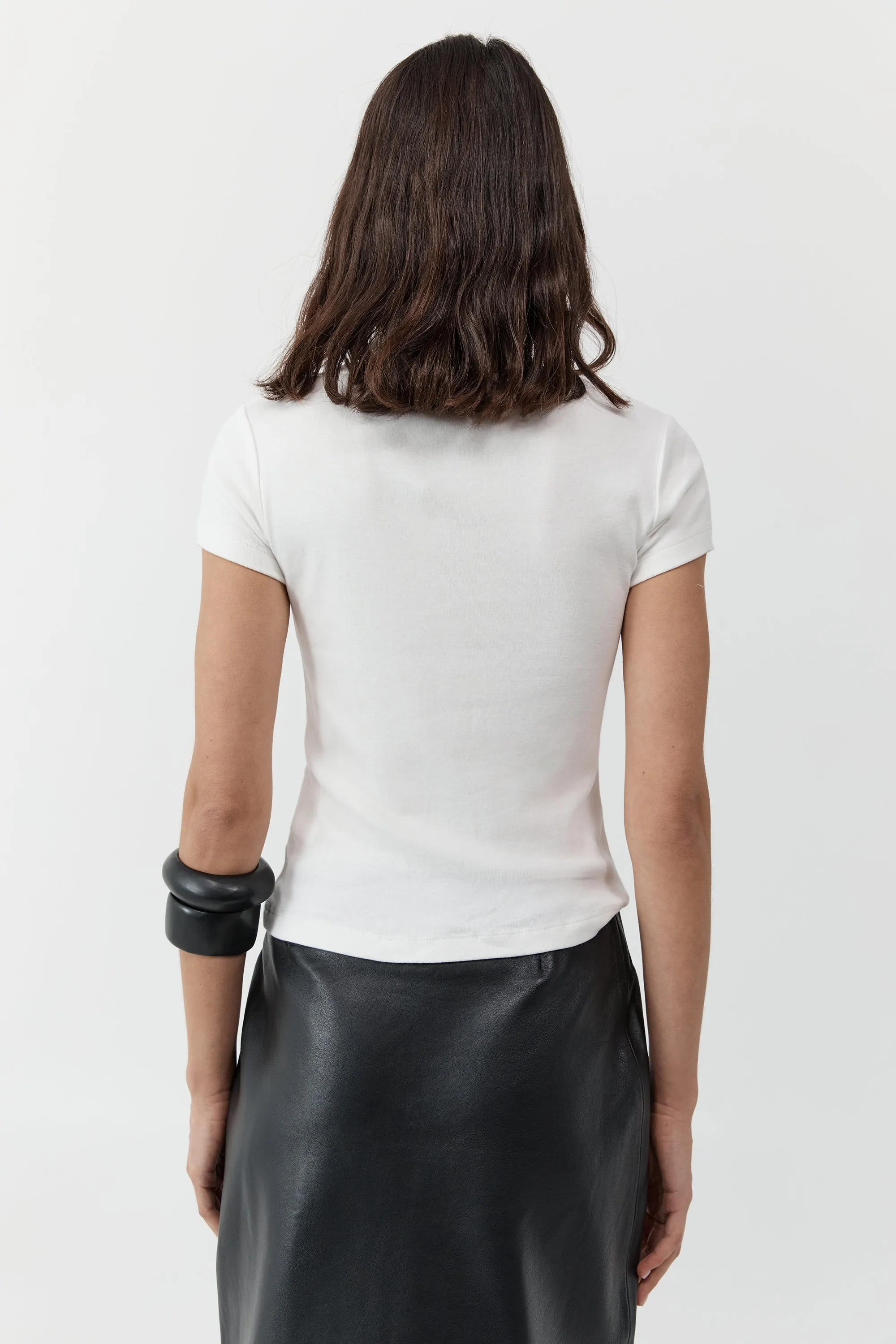 Organic Cotton V Neck Tee - White sold by St. Agni product image thumbnail 4