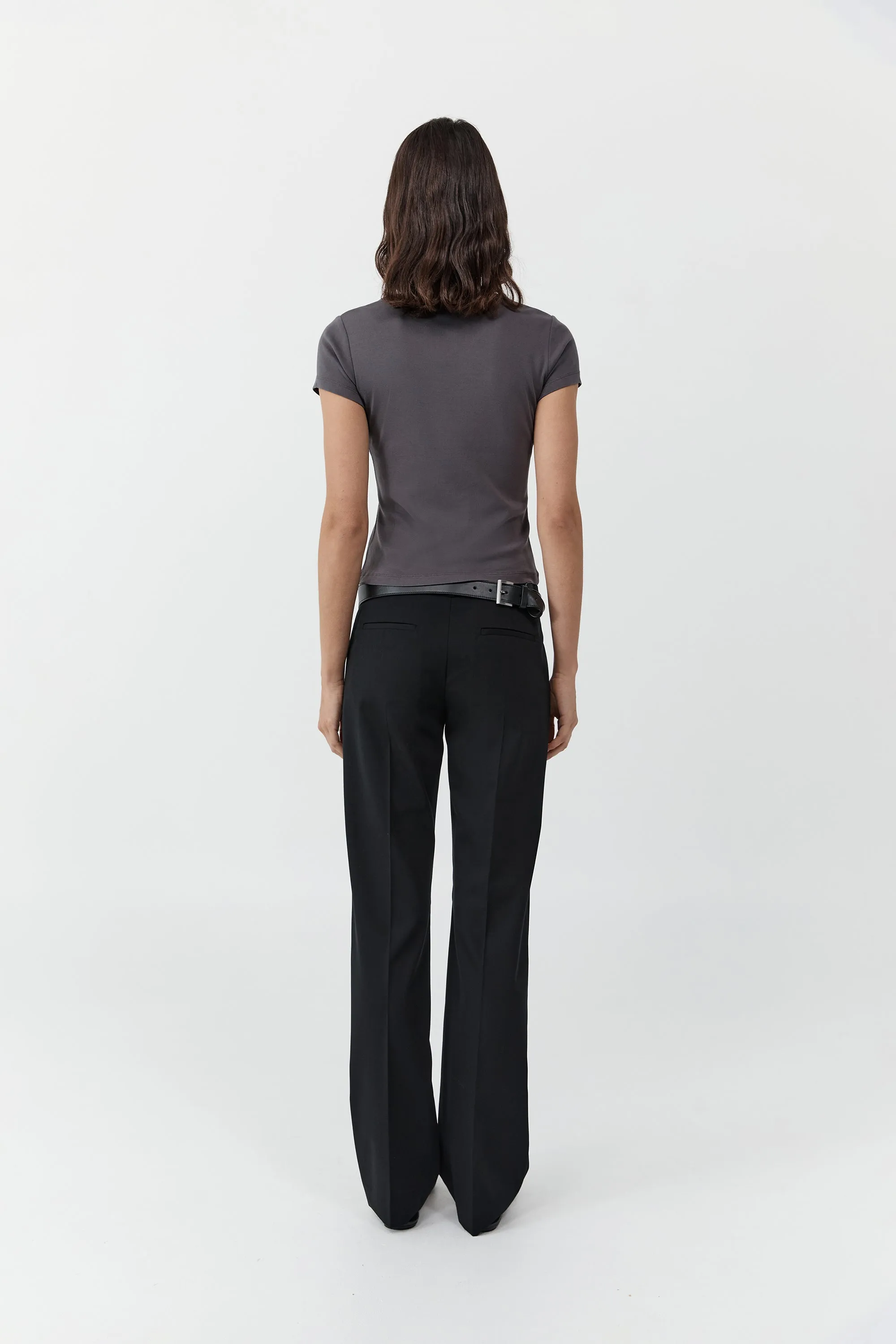 Organic Cotton V Neck Tee - Soot sold by St. Agni product image thumbnail 4