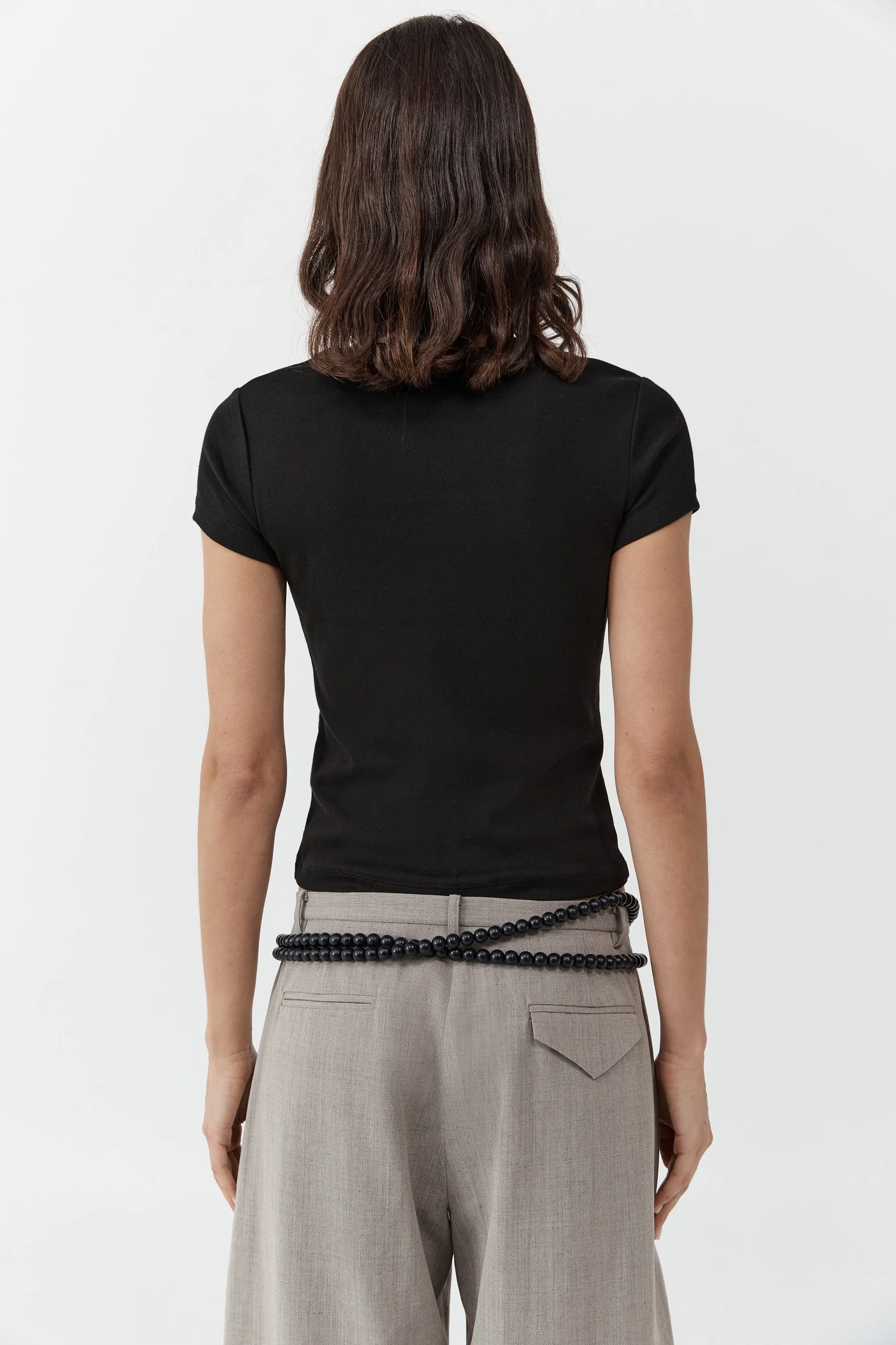 Organic Cotton V Neck Tee - Jet Black sold by St. Agni product image thumbnail 4