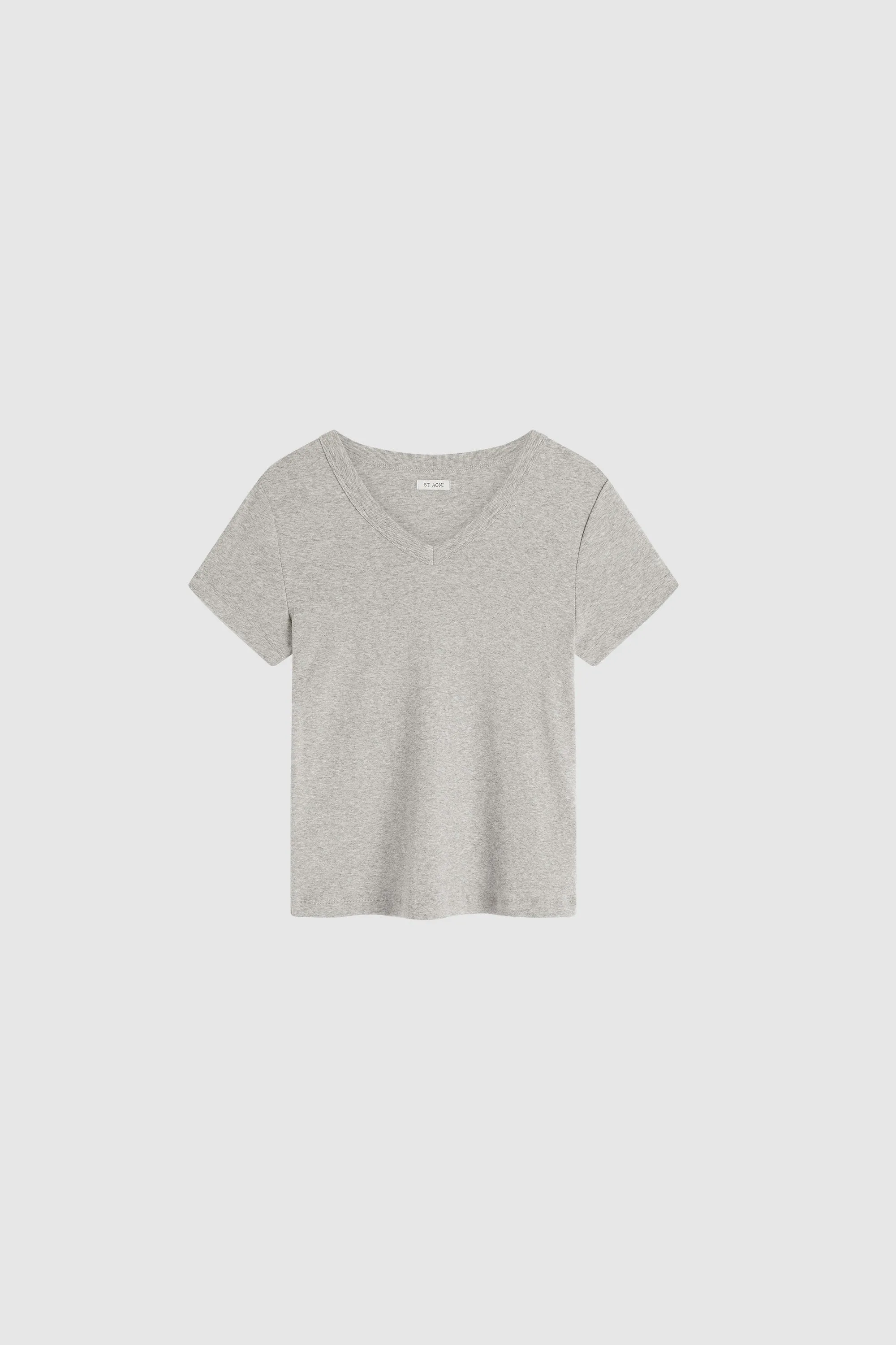 Organic Cotton V Neck Tee - Grey Marle sold by St. Agni product image thumbnail 5