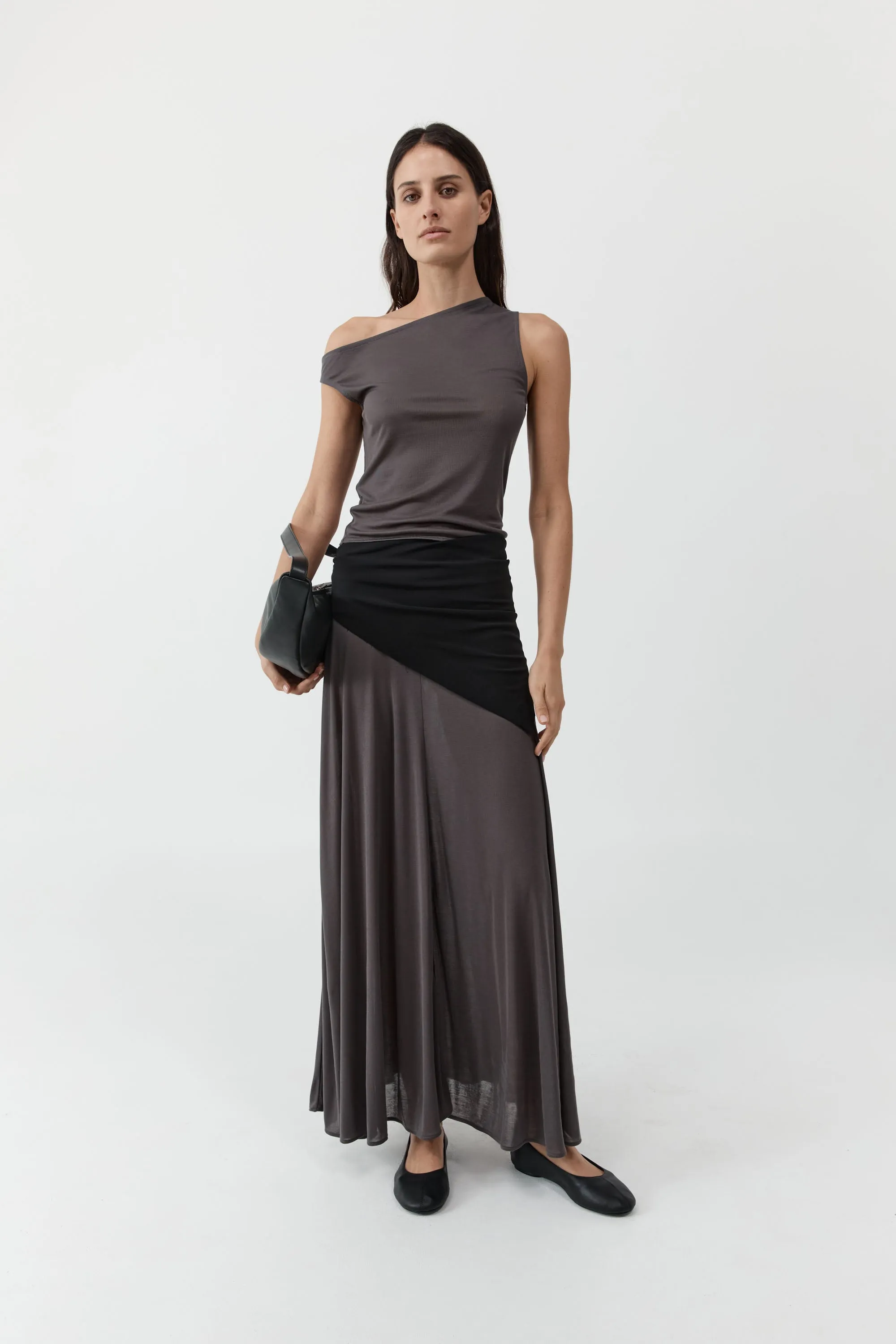 Fine Jersey Asymm Top - Soot sold by St. Agni product image thumbnail 2