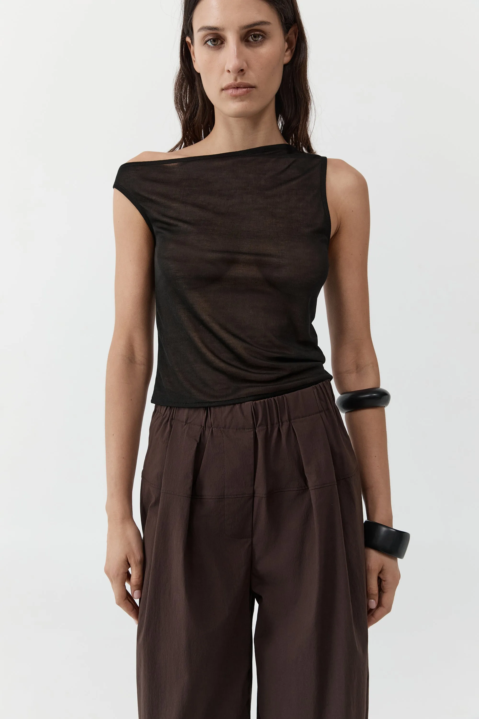 Fine Jersey Asymm Top - Black sold by St. Agni product image thumbnail 5