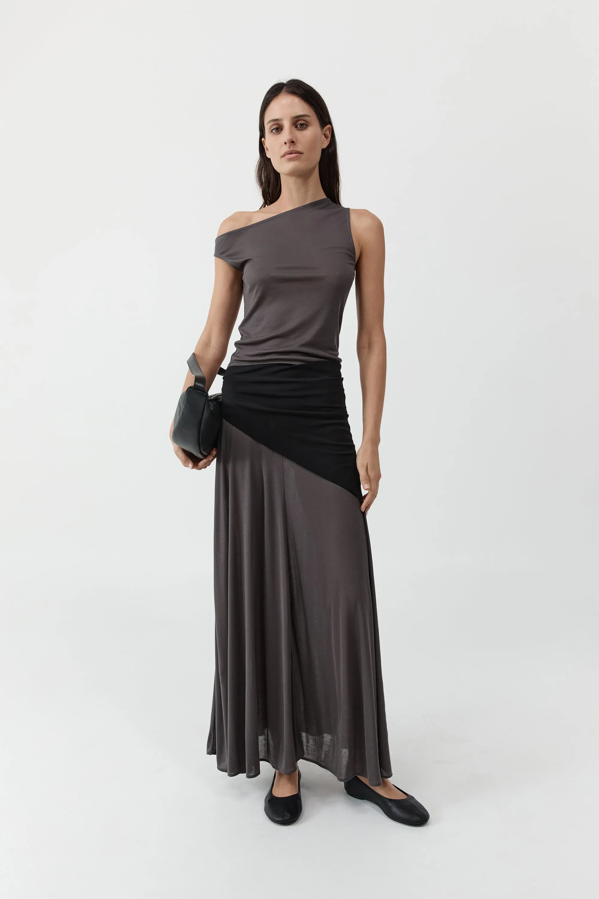 Fluid Jersey Skirt - Soot sold by St. Agni product image thumbnail 2