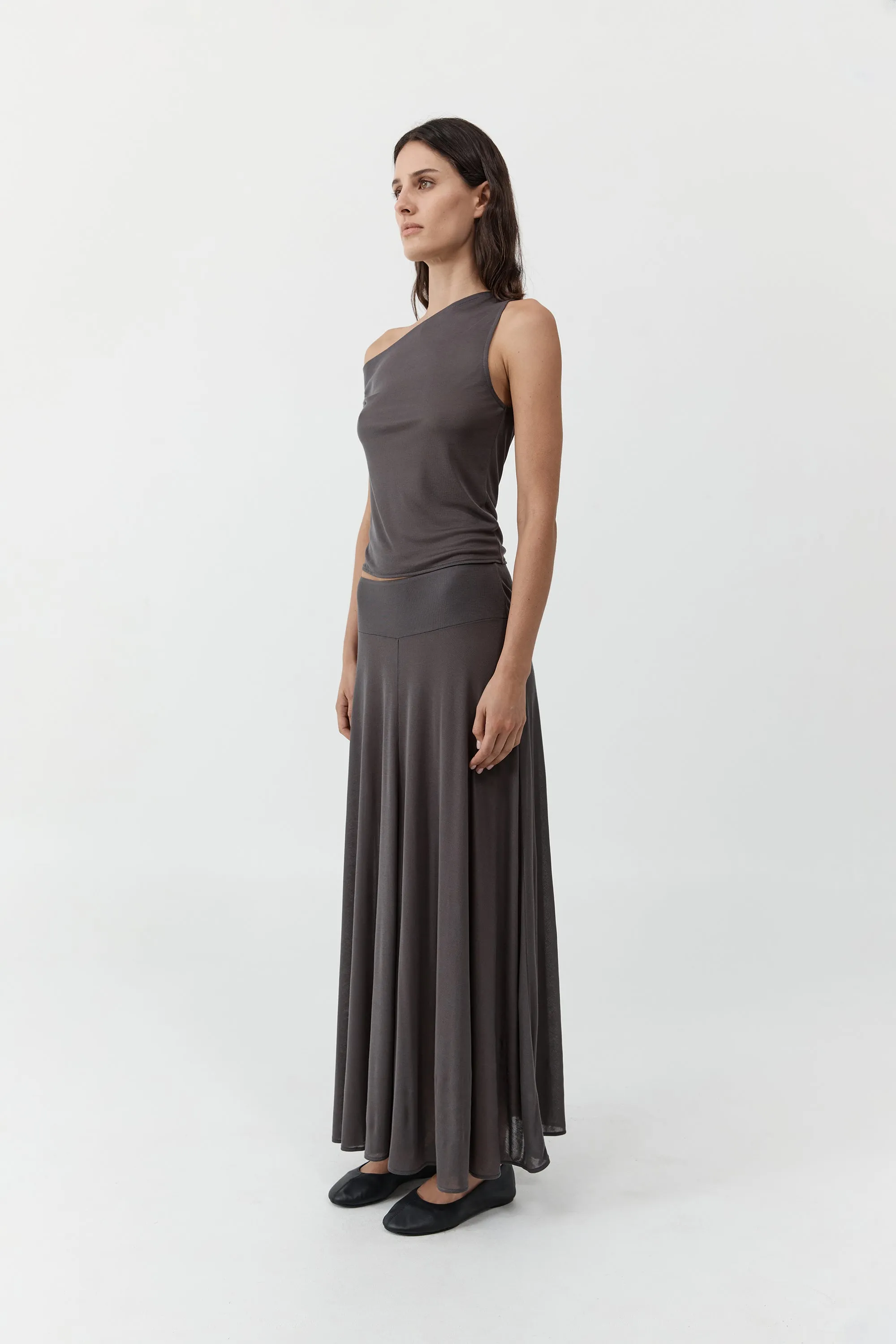 Fluid Jersey Skirt - Soot sold by St. Agni product image thumbnail 4