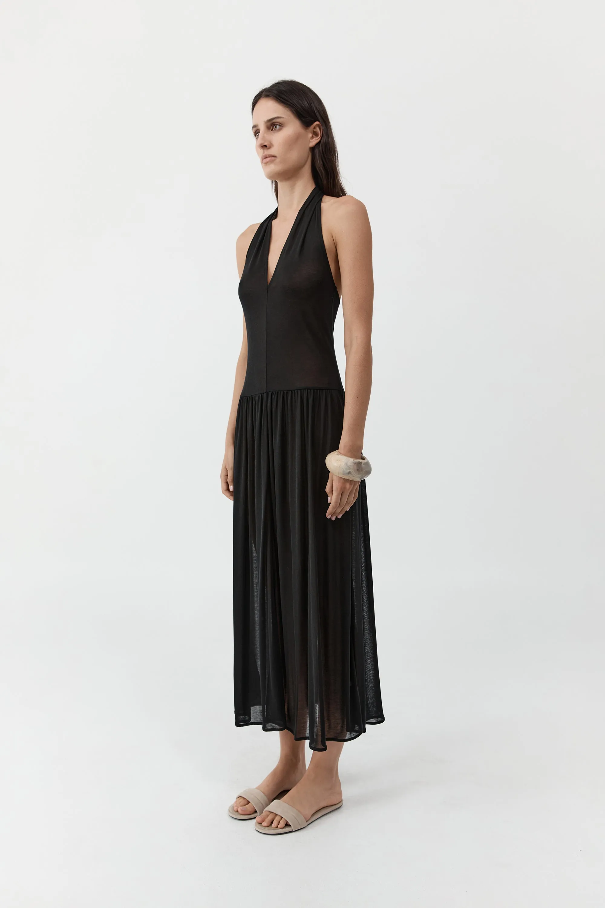 Fluid Jersey Halter Dress - Black sold by St. Agni product image thumbnail 4