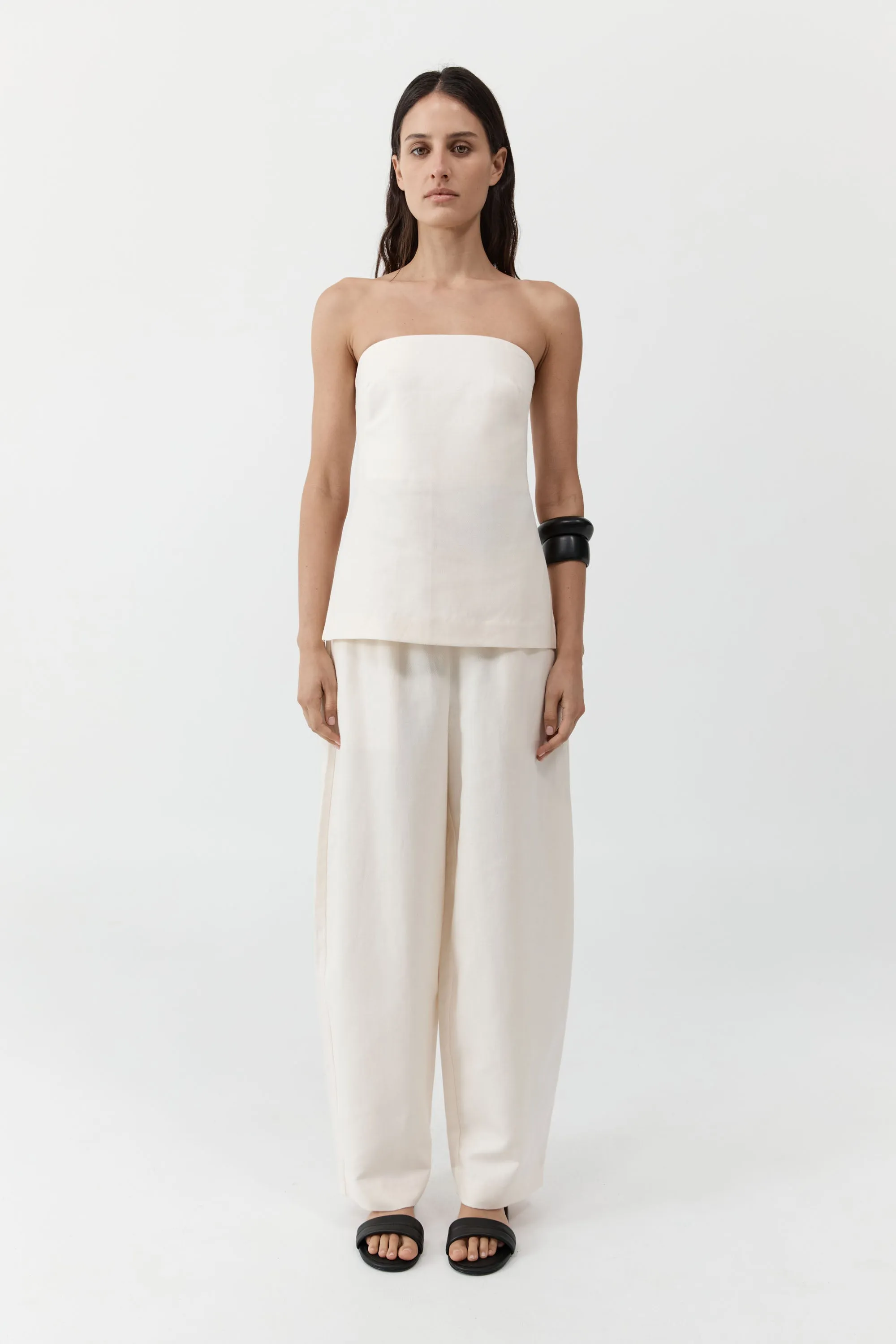 Strapless Rouleau Tie Top - Ivory sold by St. Agni product image thumbnail 2