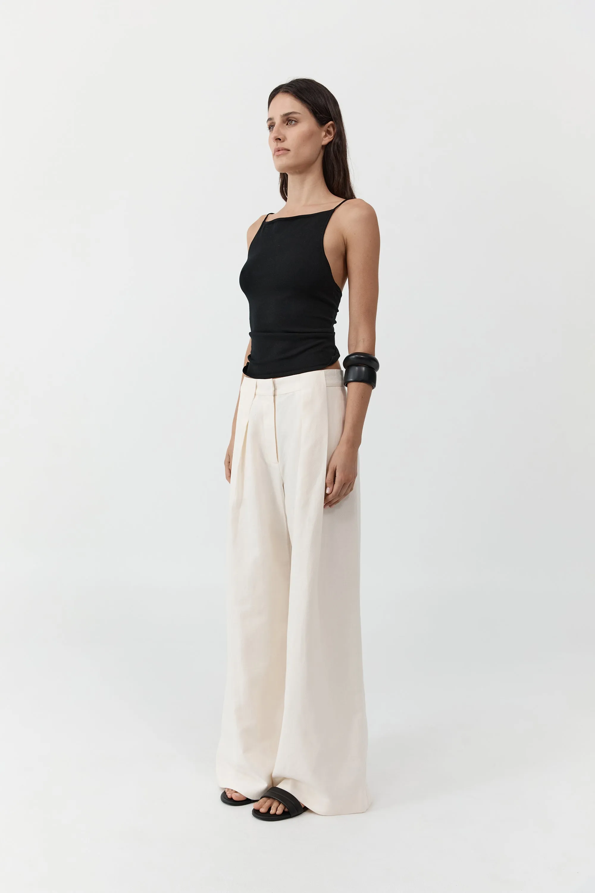 Pleat Loop Pants - Ivory sold by St. Agni product image thumbnail 3