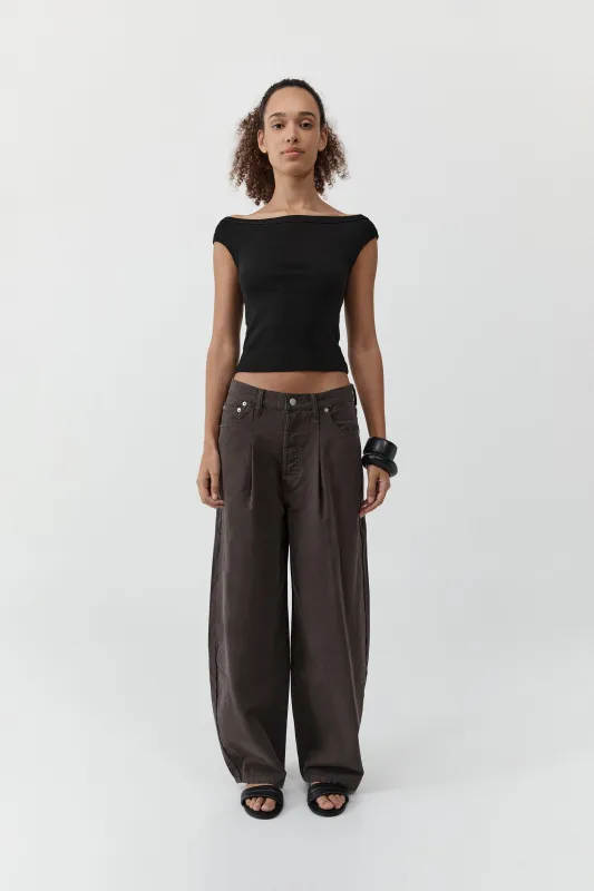 Canvas Mid Rise Barrel Jeans - Ash made by St. Agni