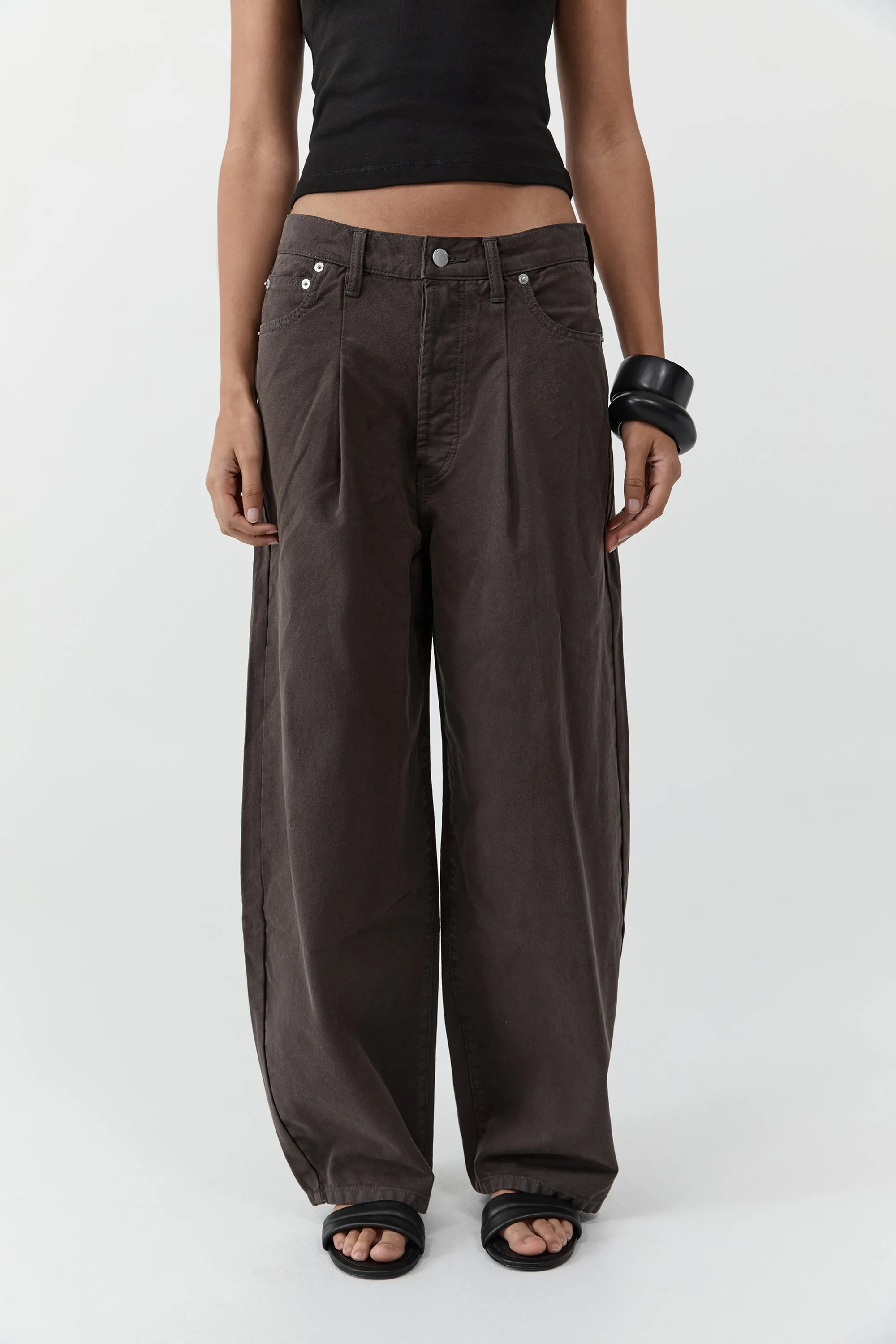 Canvas Mid Rise Barrel Jeans - Ash sold by St. Agni product image thumbnail 2