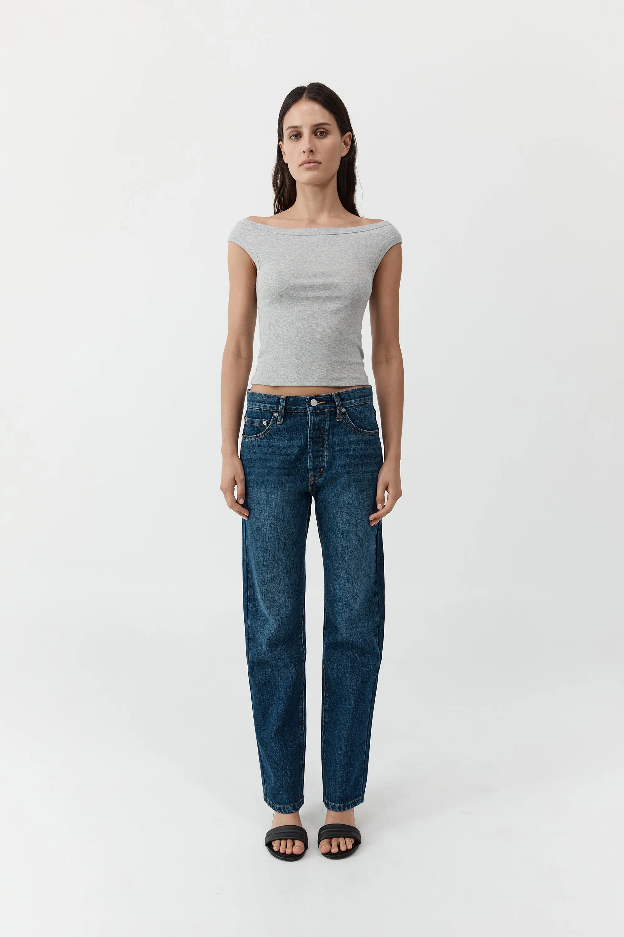 90s Straight Leg Jeans - Dark Indigo sold by St. Agni