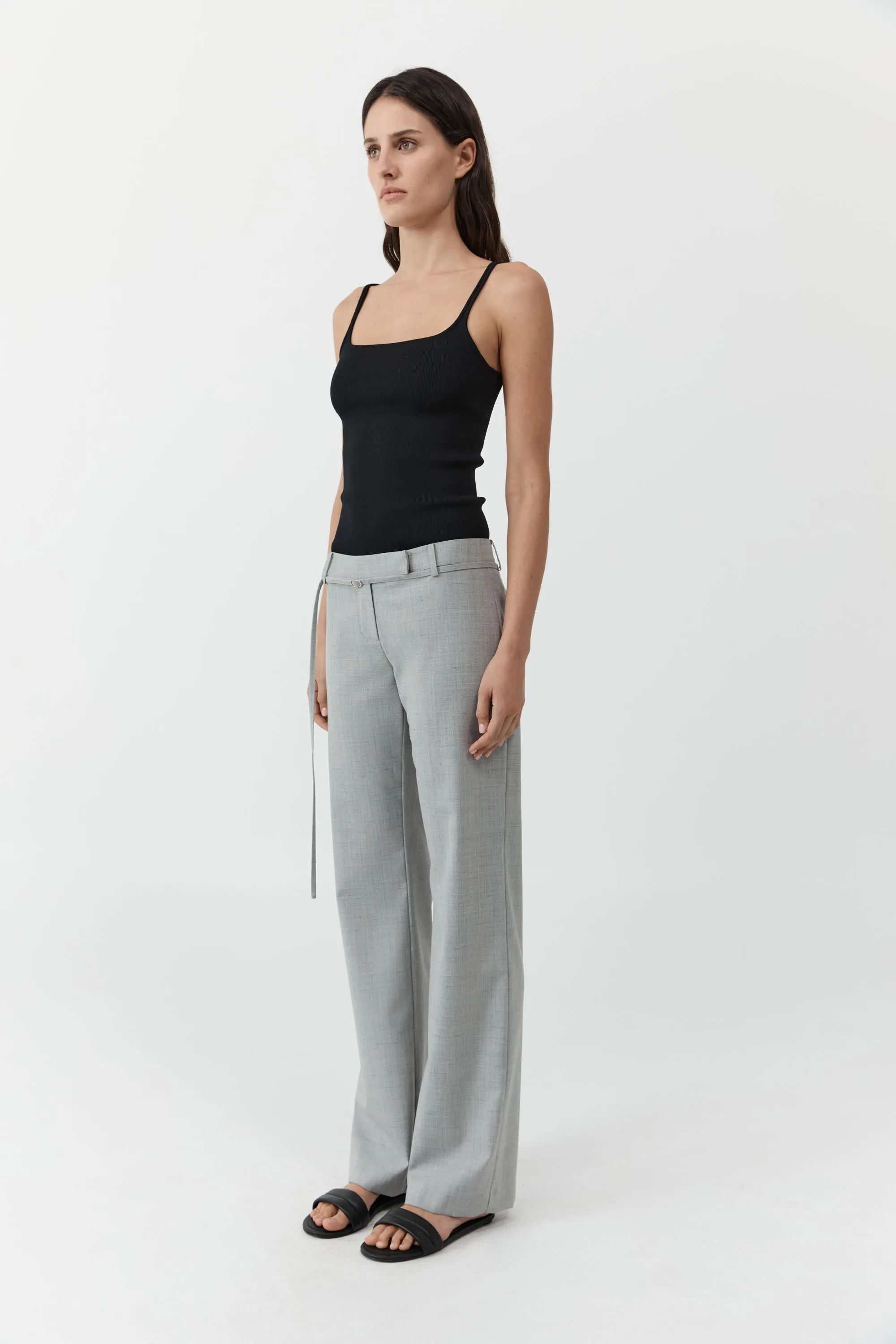 90s Belt Minimal Pants - Concrete sold by St. Agni product image thumbnail 5