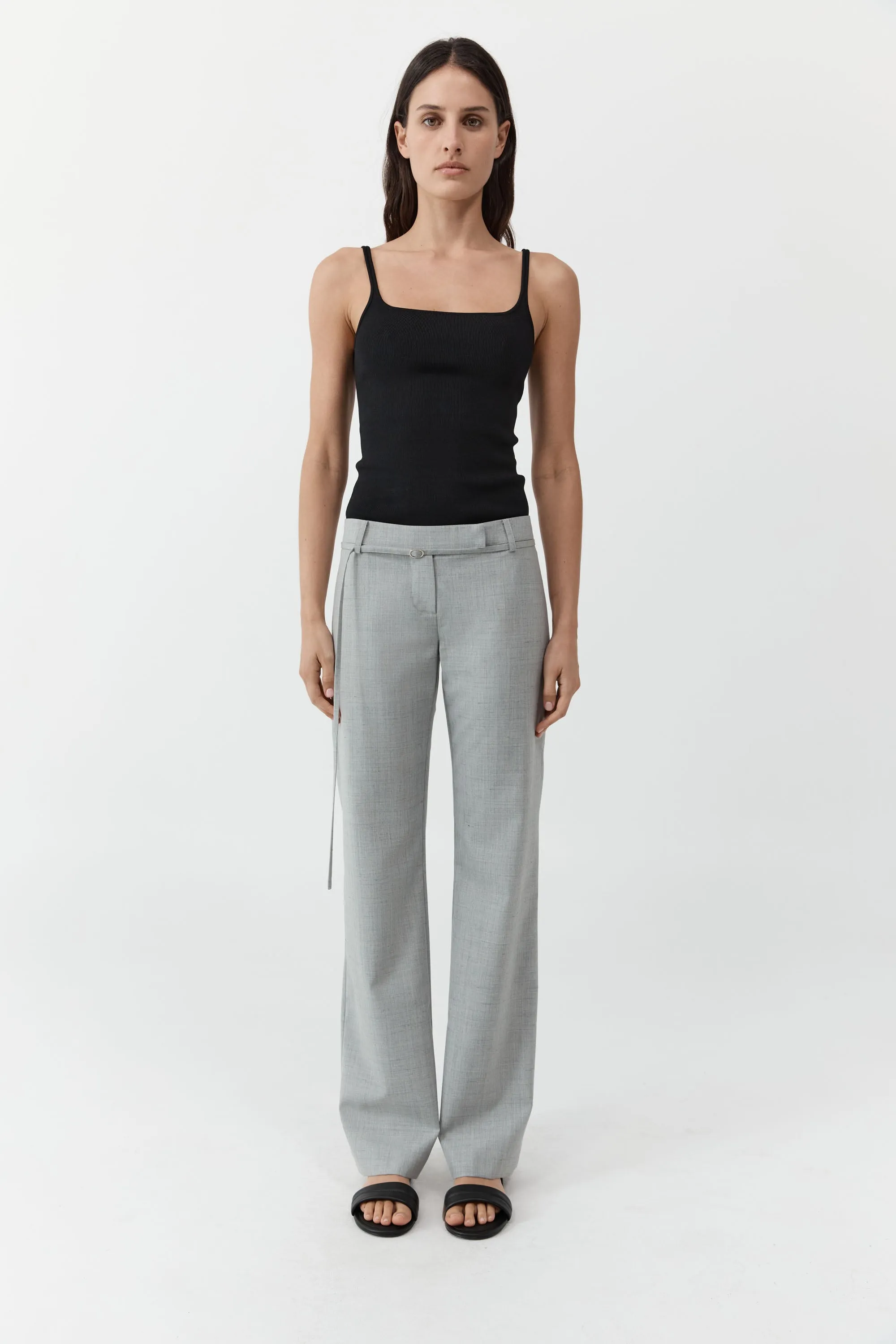 90s Belt Minimal Pants - Concrete sold by St. Agni