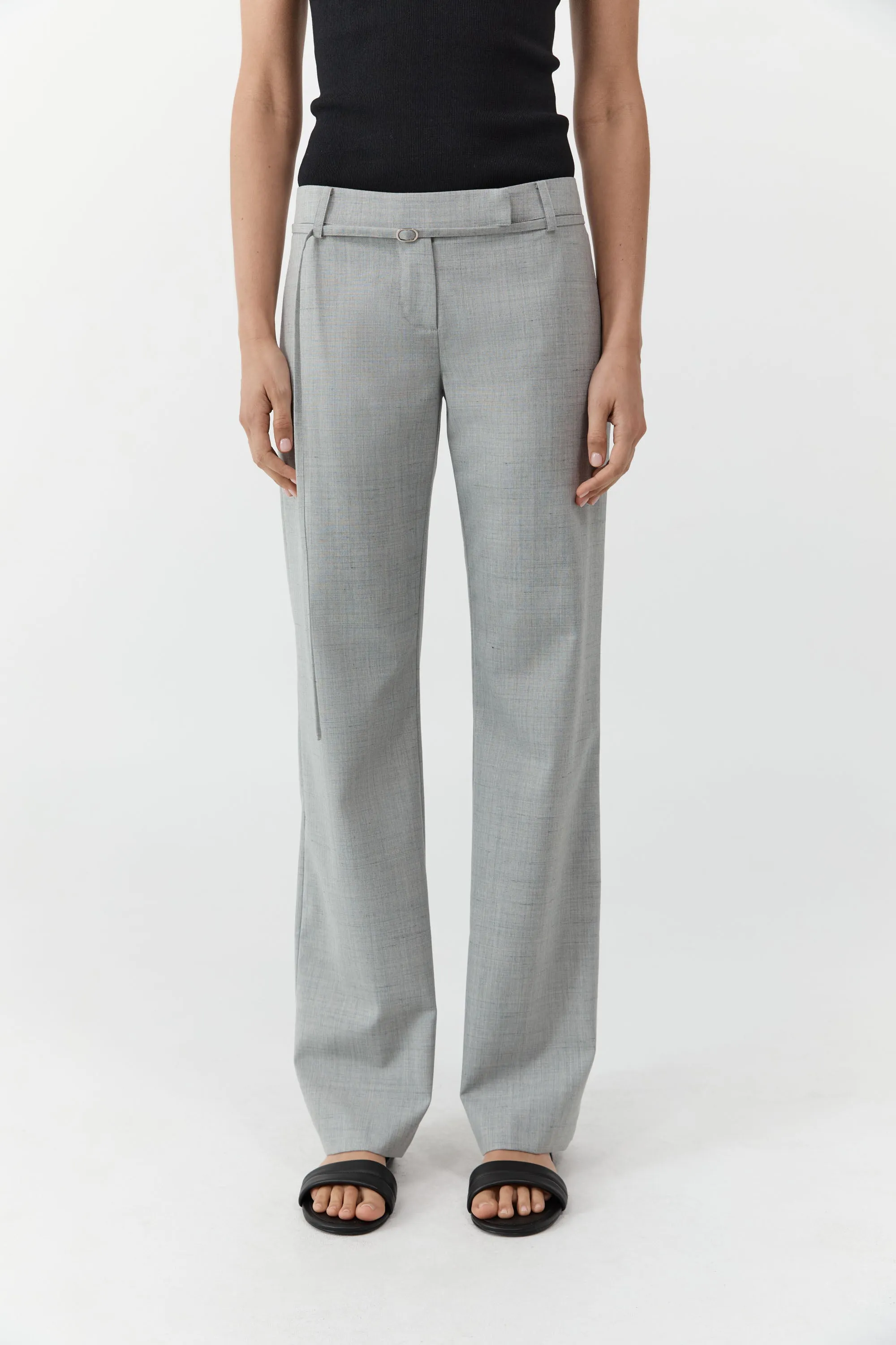 90s Belt Minimal Pants - Concrete sold by St. Agni product image thumbnail 2