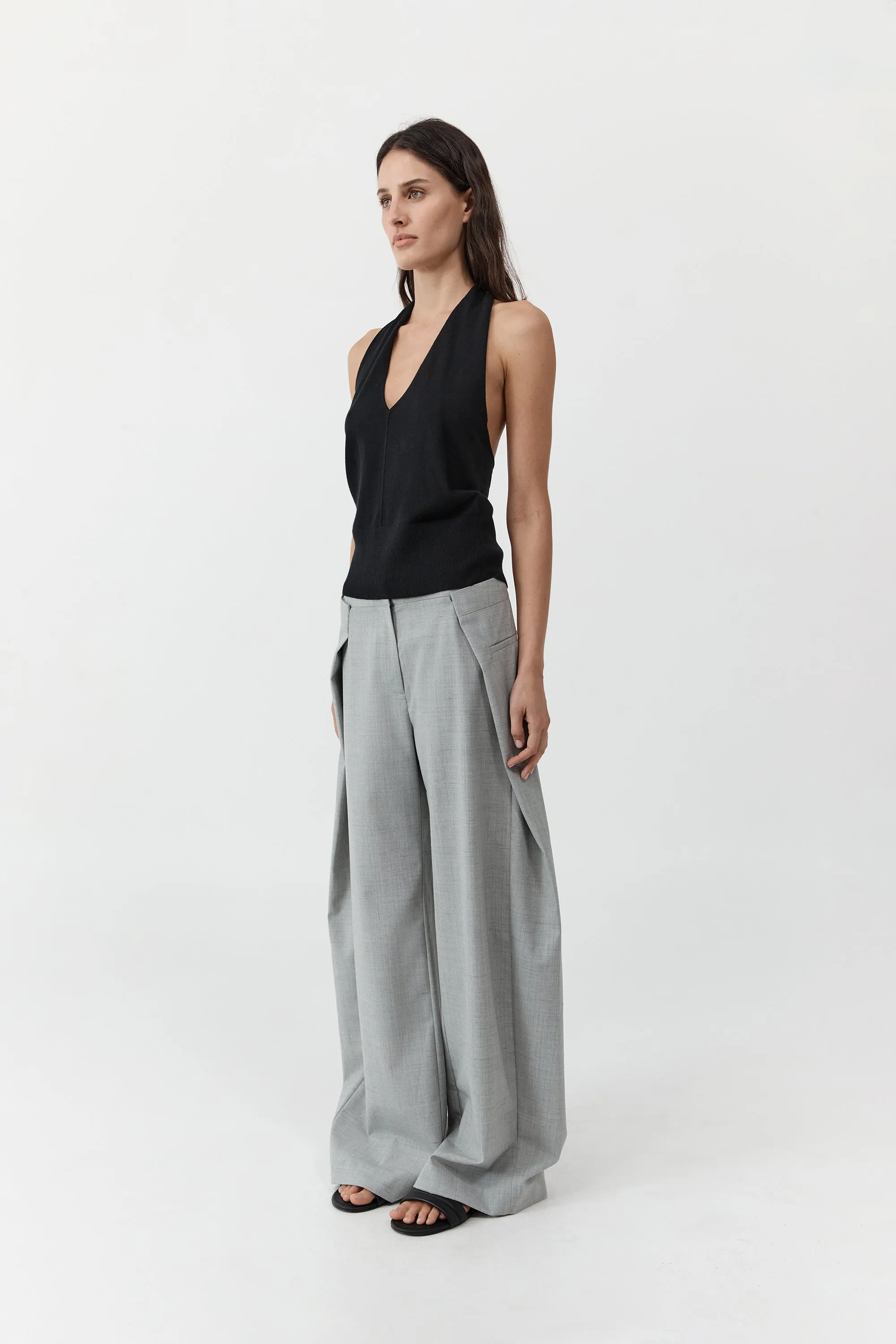 Tailored Fold Pants - Concrete sold by St. Agni product image thumbnail 2