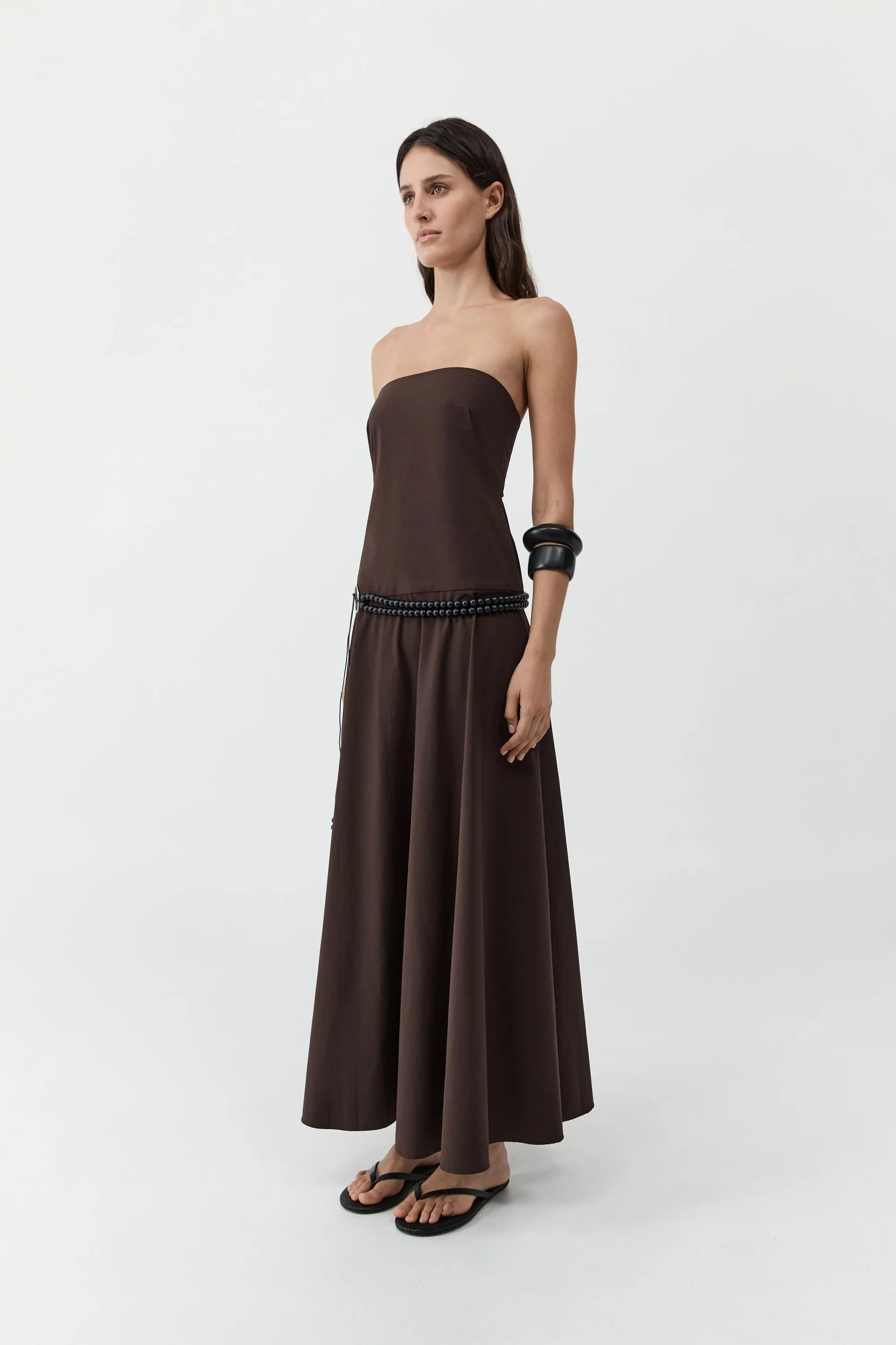 Strapless Rouleau Dress - Bark sold by St. Agni product image thumbnail 5