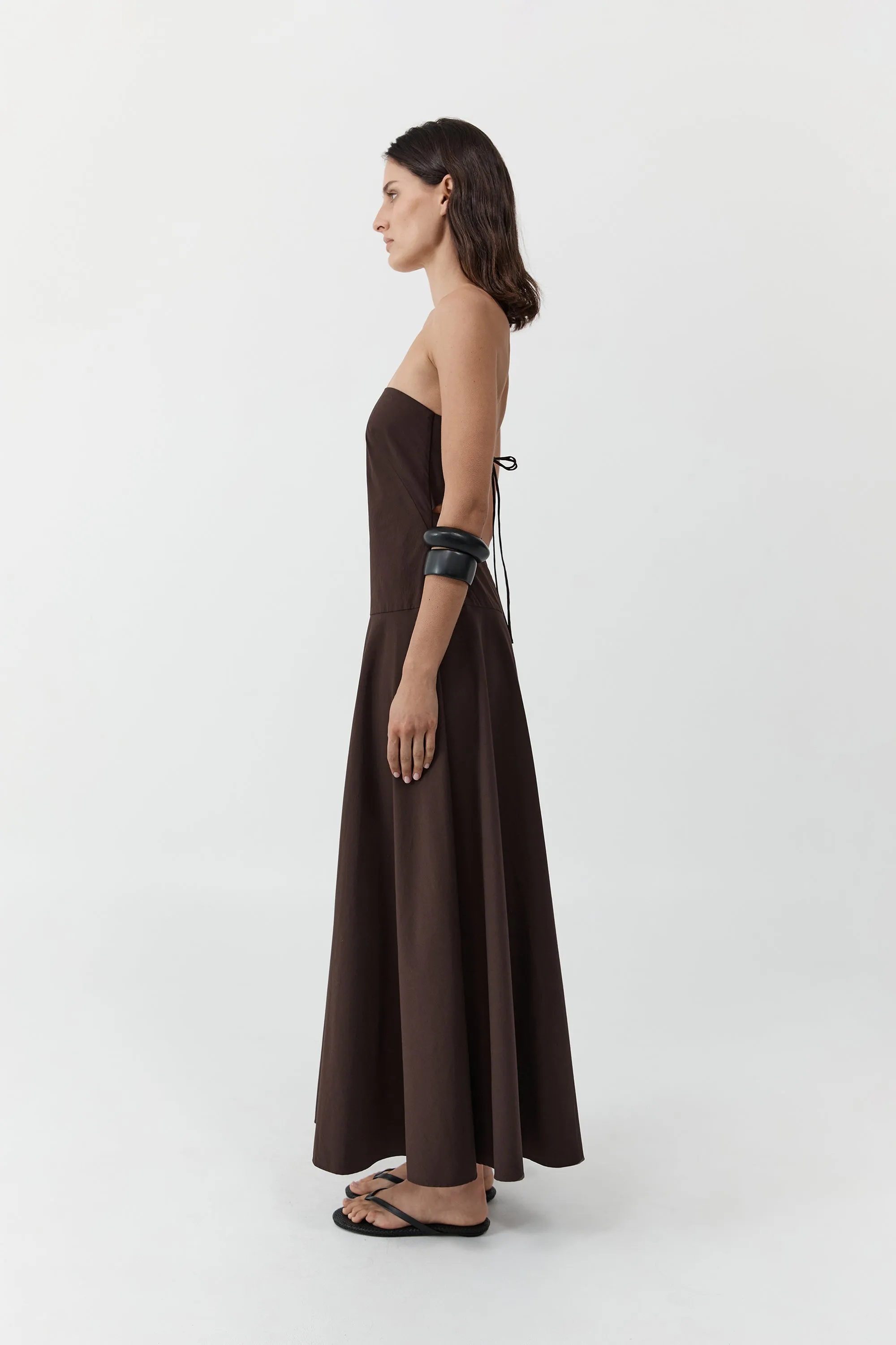 Strapless Rouleau Dress - Bark sold by St. Agni product image thumbnail 3
