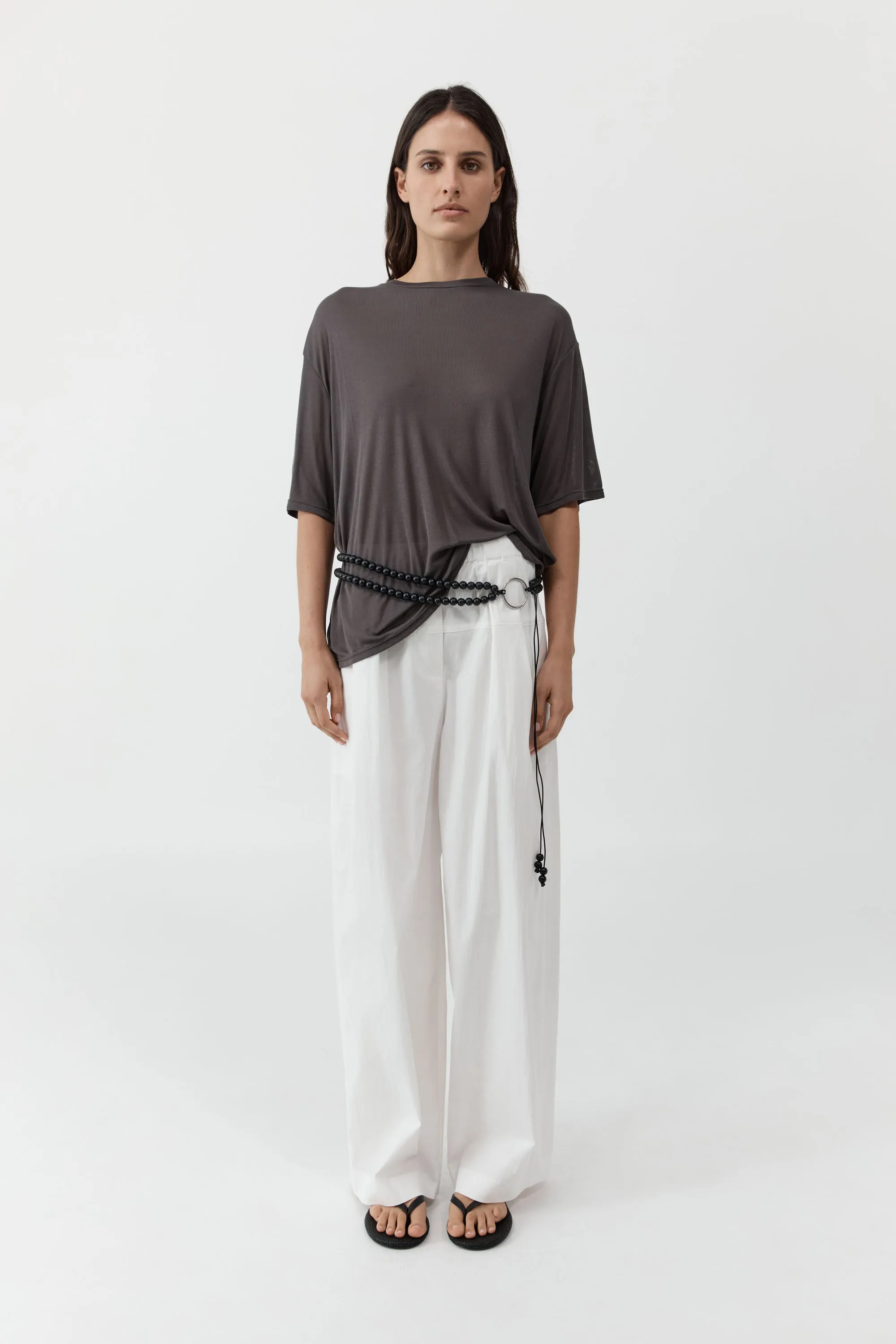 Relaxed Pleat Pants - Off White sold by St. Agni product image thumbnail 2