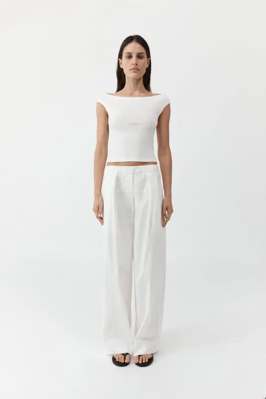 Relaxed Pleat Pants - Off White made by St. Agni