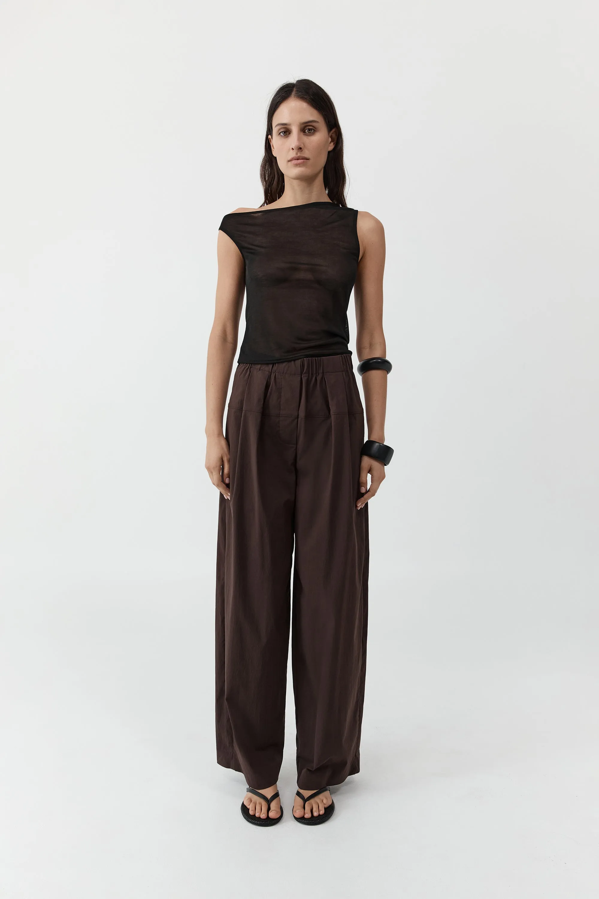Relaxed Pleat Pants - Bark sold by St. Agni