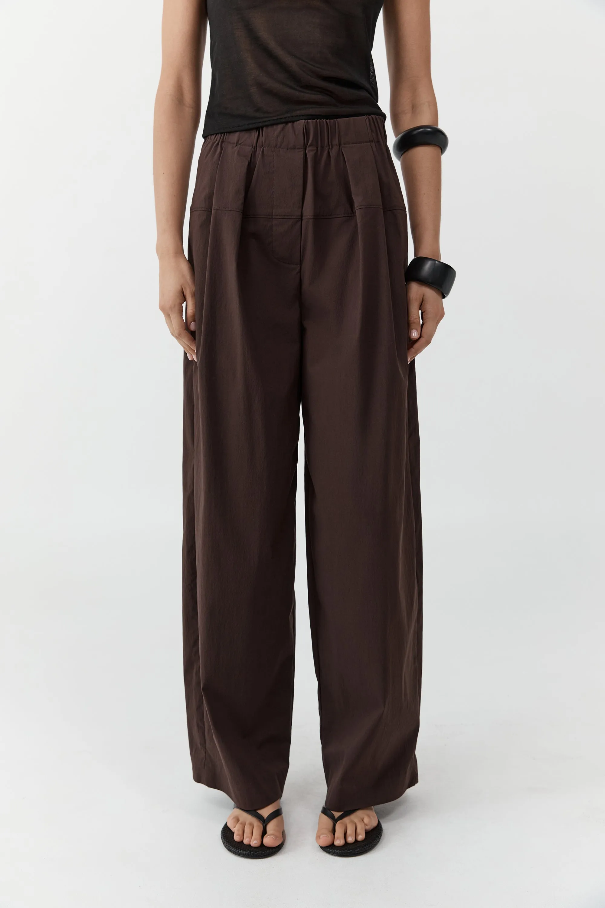 Relaxed Pleat Pants - Bark sold by St. Agni product image thumbnail 2