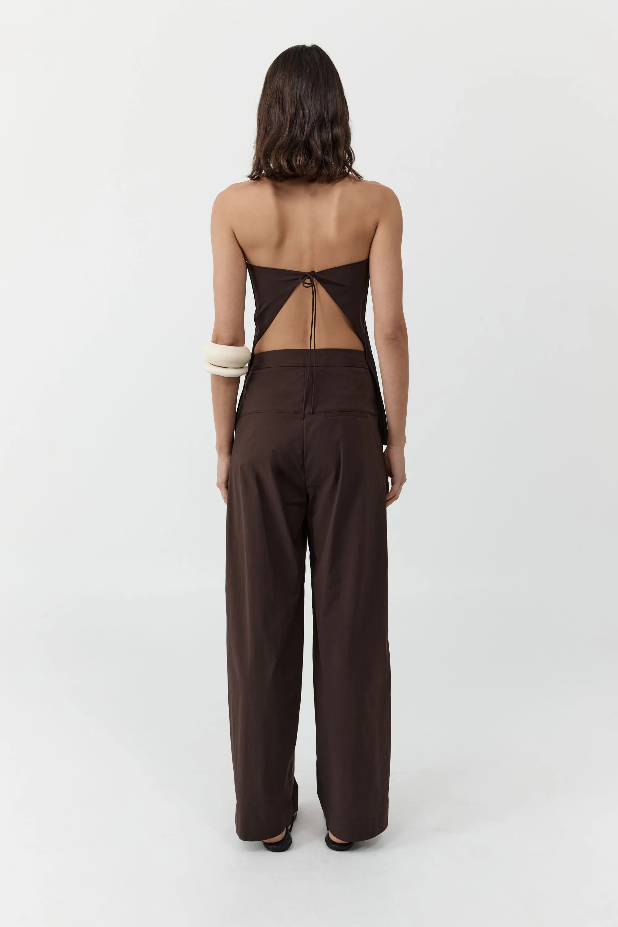Relaxed Pleat Pants - Bark sold by St. Agni product image thumbnail 4
