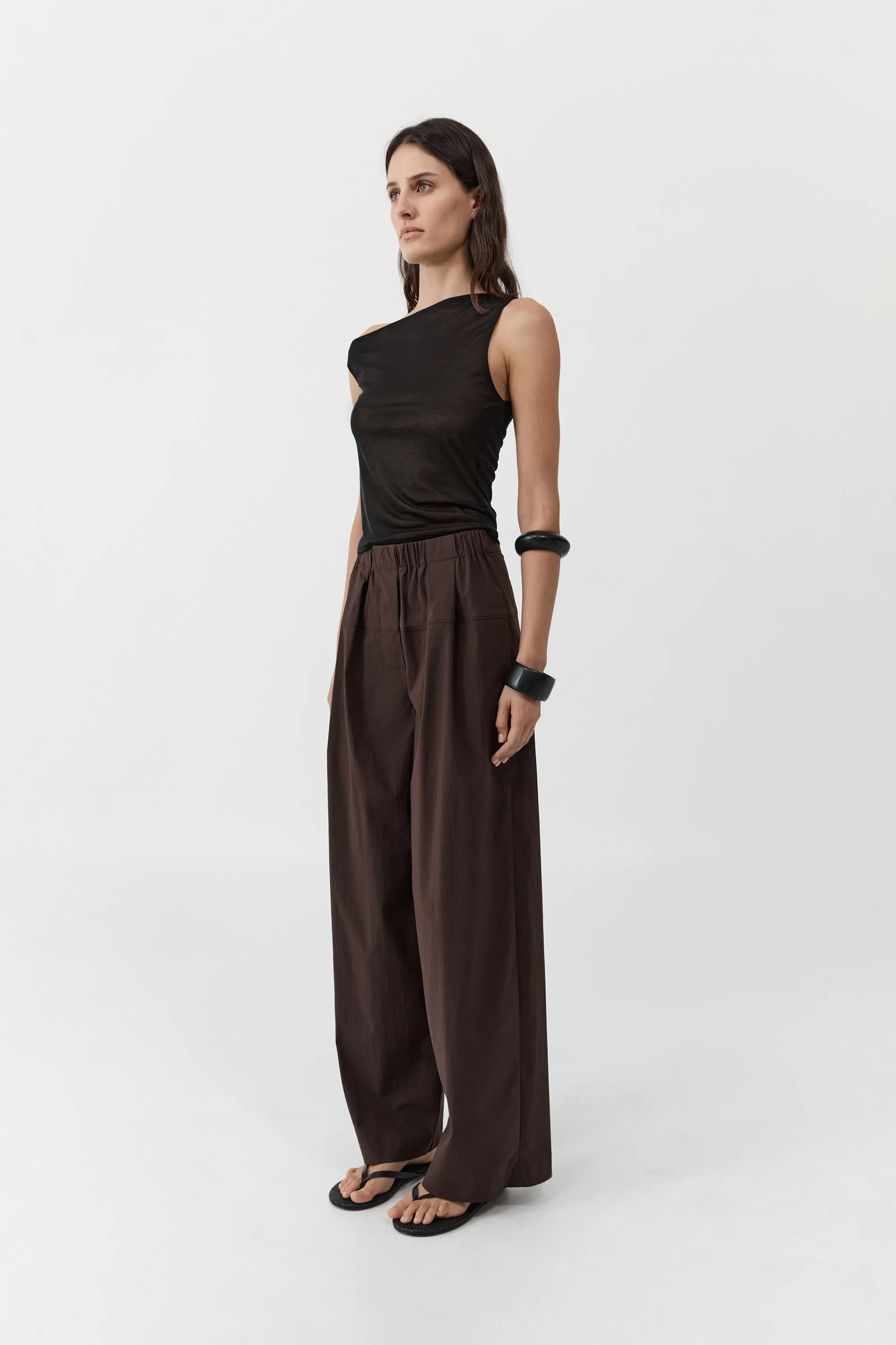 Relaxed Pleat Pants - Bark sold by St. Agni product image thumbnail 5