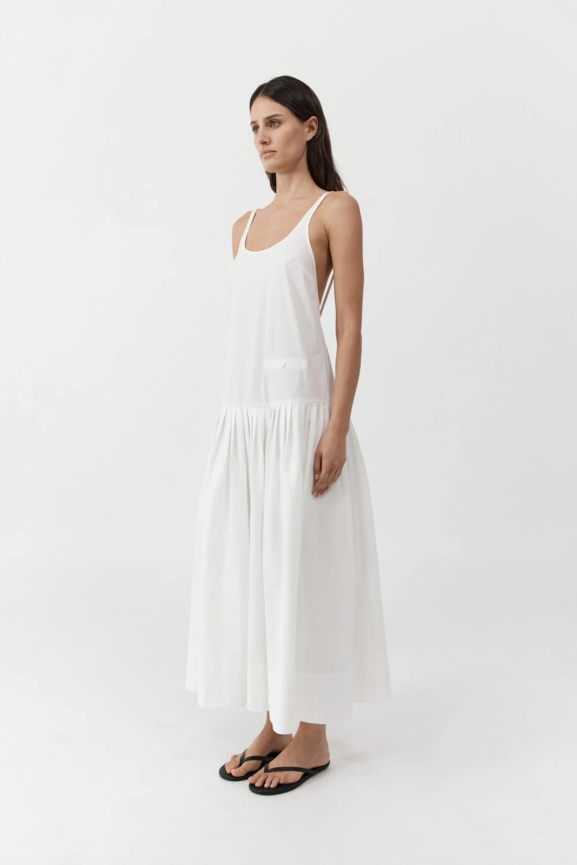 Relaxed Pleat Dress - Off White sold by St. Agni product image thumbnail 5