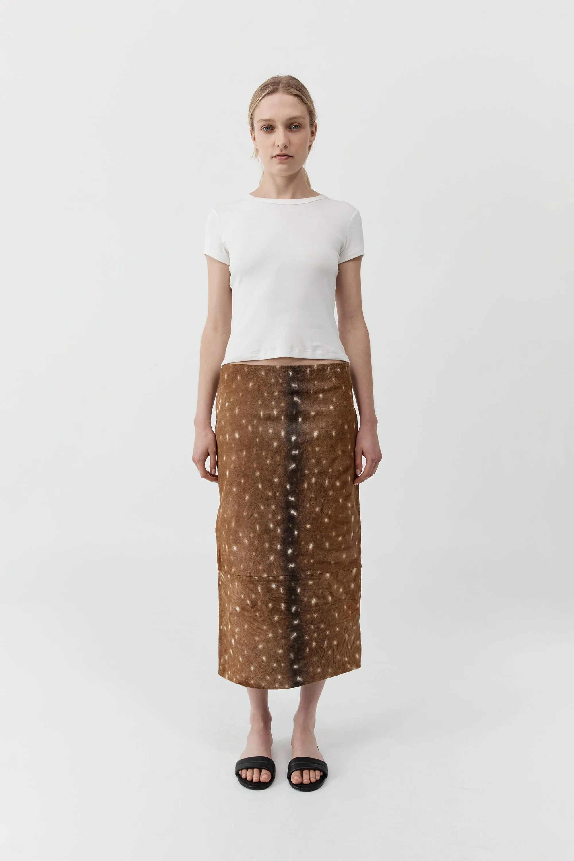 PRE-ORDER: Fawn Pencil Skirt - Almond sold by St. Agni