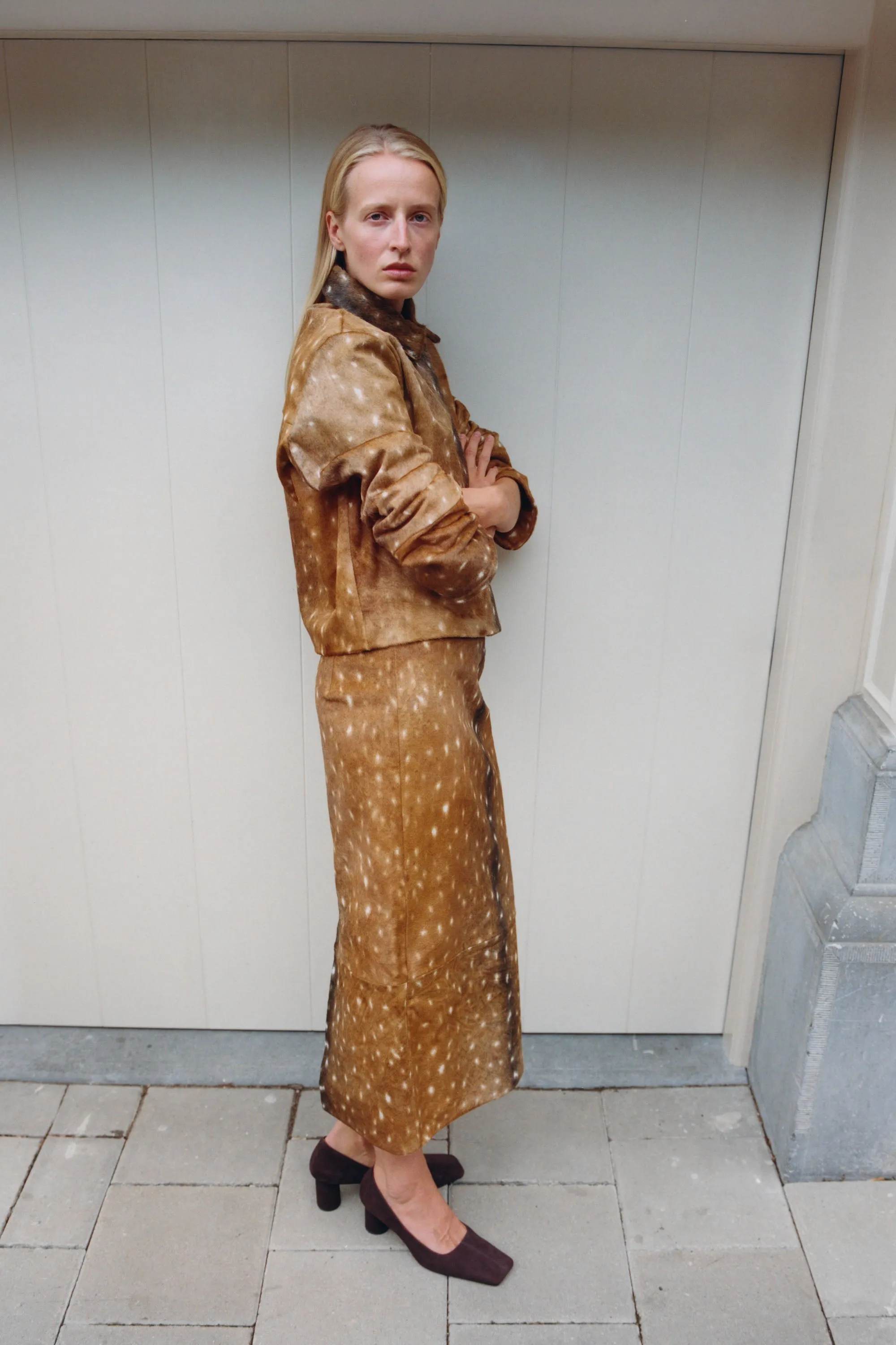 PRE-ORDER: Fawn Pencil Skirt - Almond sold by St. Agni product image thumbnail 5