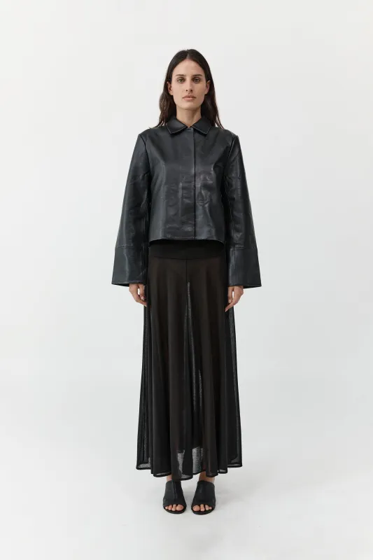 PRE-ORDER: Leather Minimal Jacket - Black sold by St. Agni