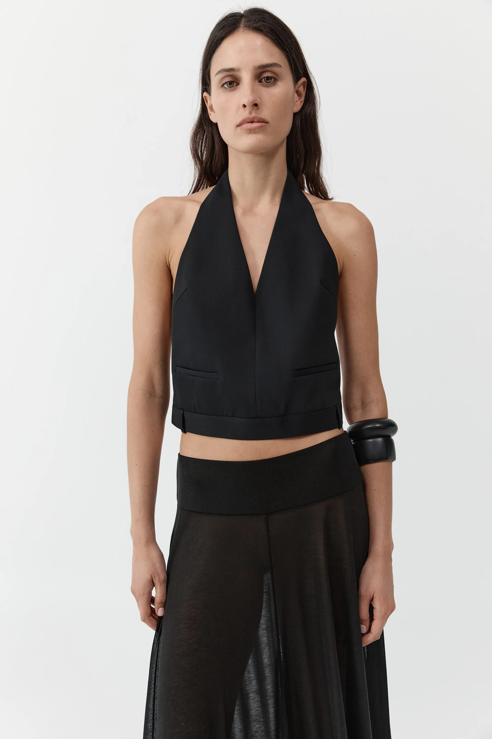 Upside Down Halter Top - Black sold by St. Agni