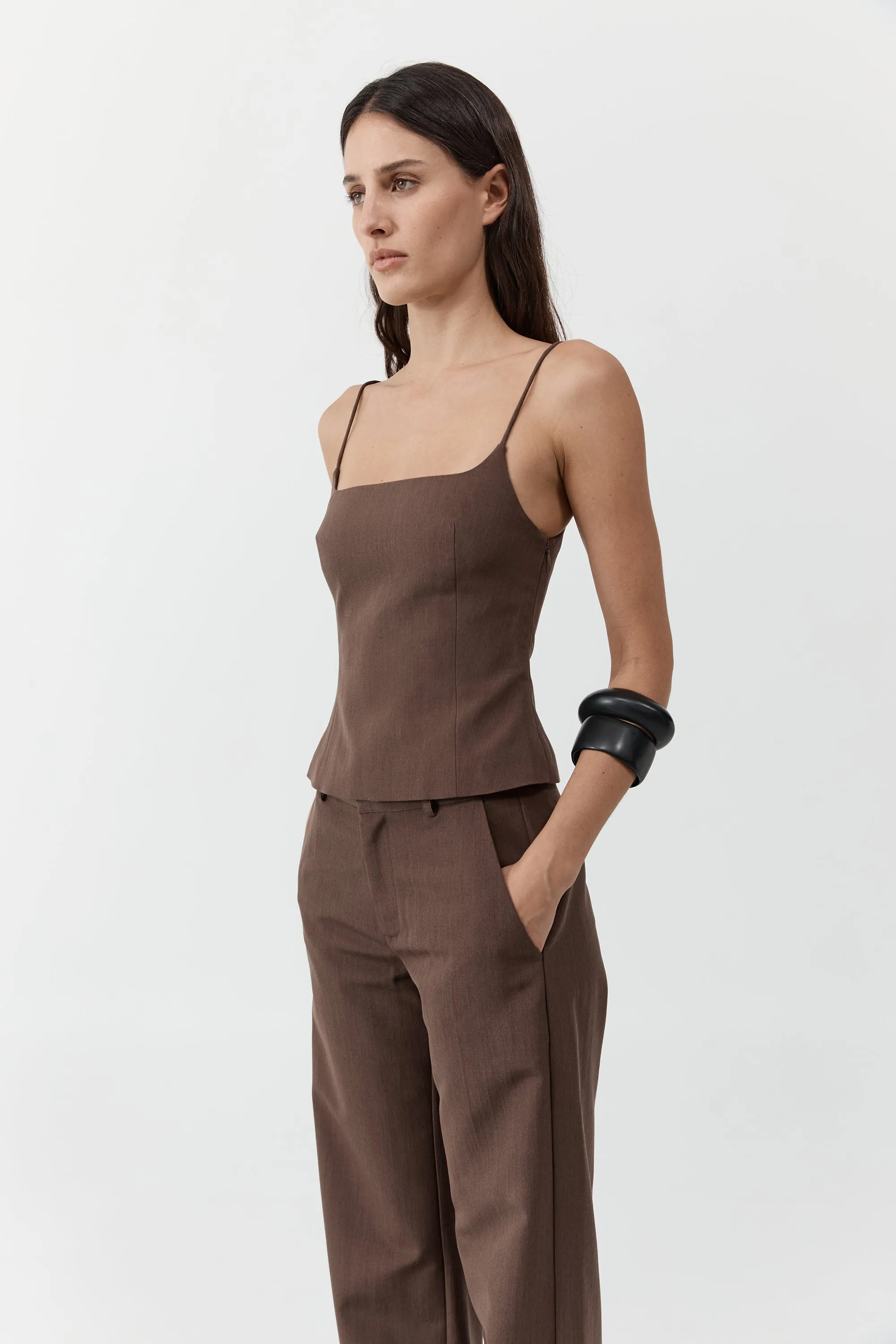 Silk Canvas Cami - Mud sold by St. Agni product image thumbnail 5