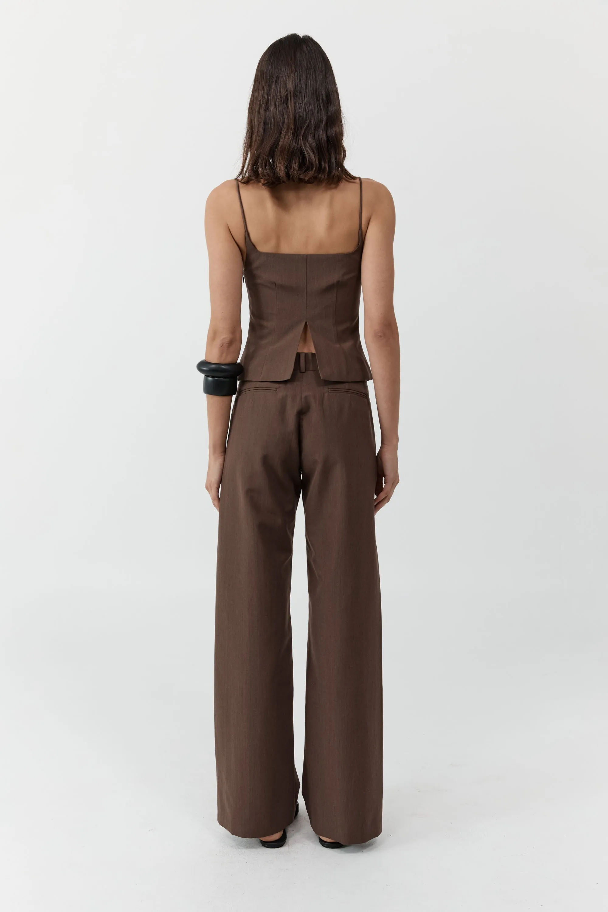 Silk Canvas Carter Trousers - Mud sold by St. Agni product image thumbnail 4