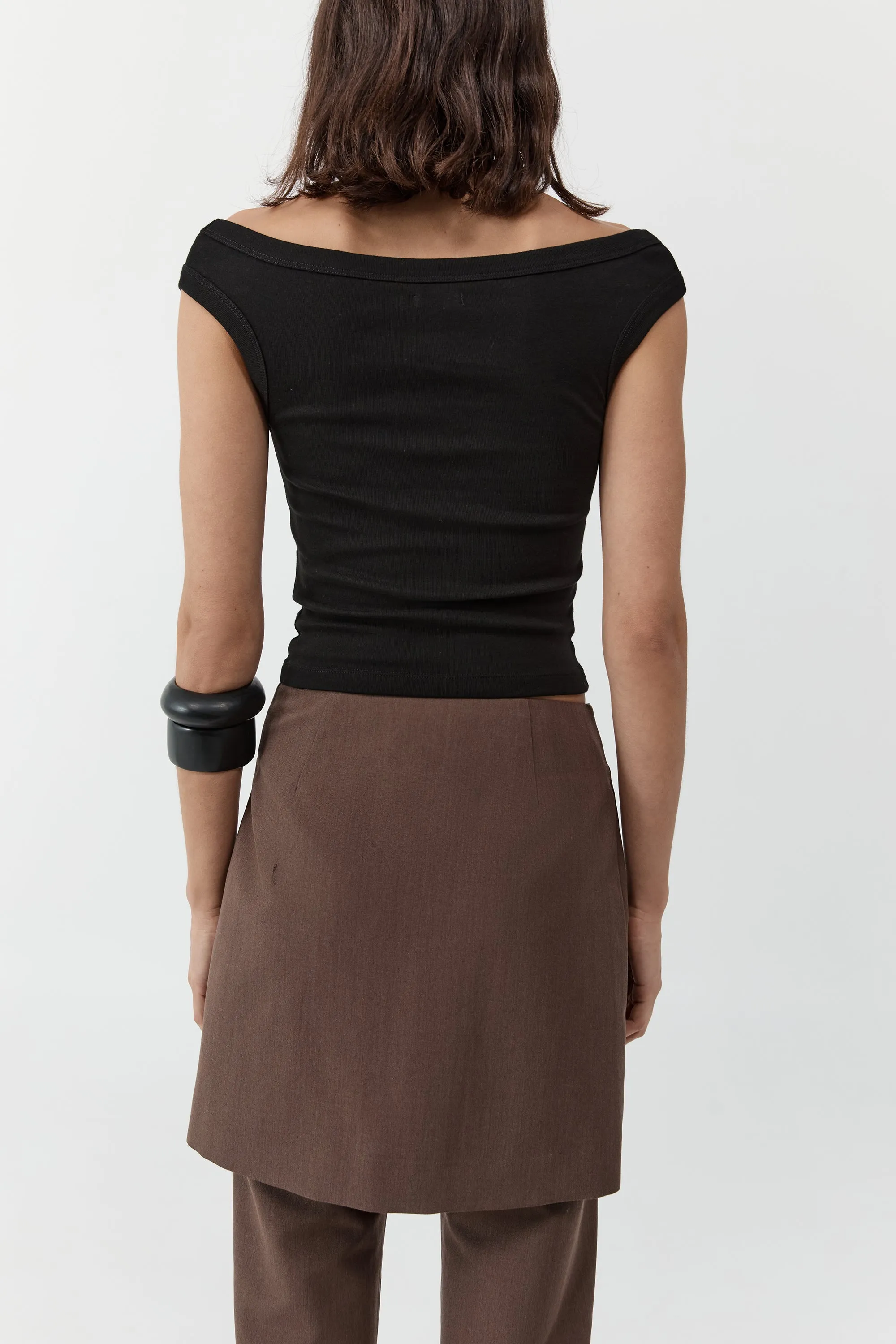Silk Canvas Wrap Skirt - Mud sold by St. Agni product image thumbnail 4