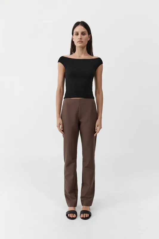Silk Canvas 90s Minimal Pants - Mud sold by St. Agni