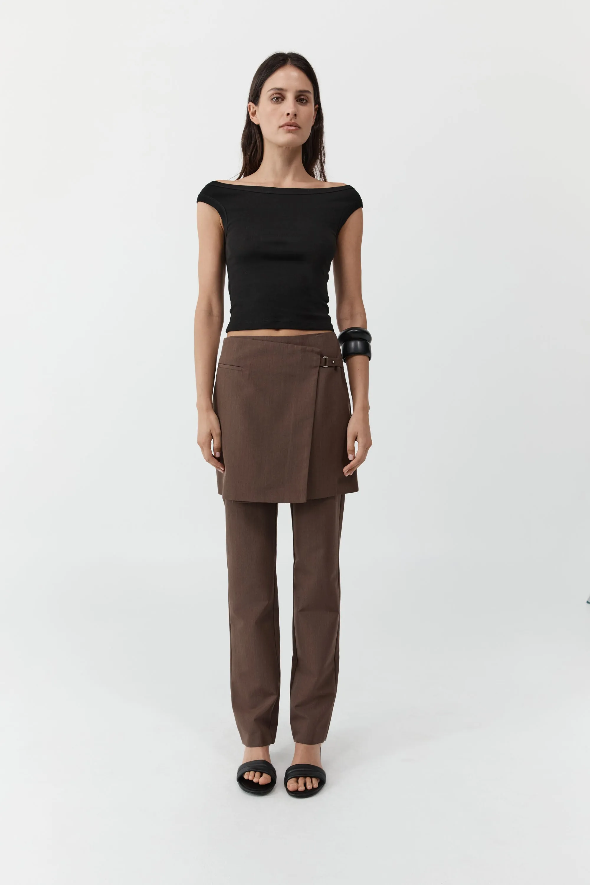 Silk Canvas 90s Minimal Pants - Mud sold by St. Agni product image thumbnail 2