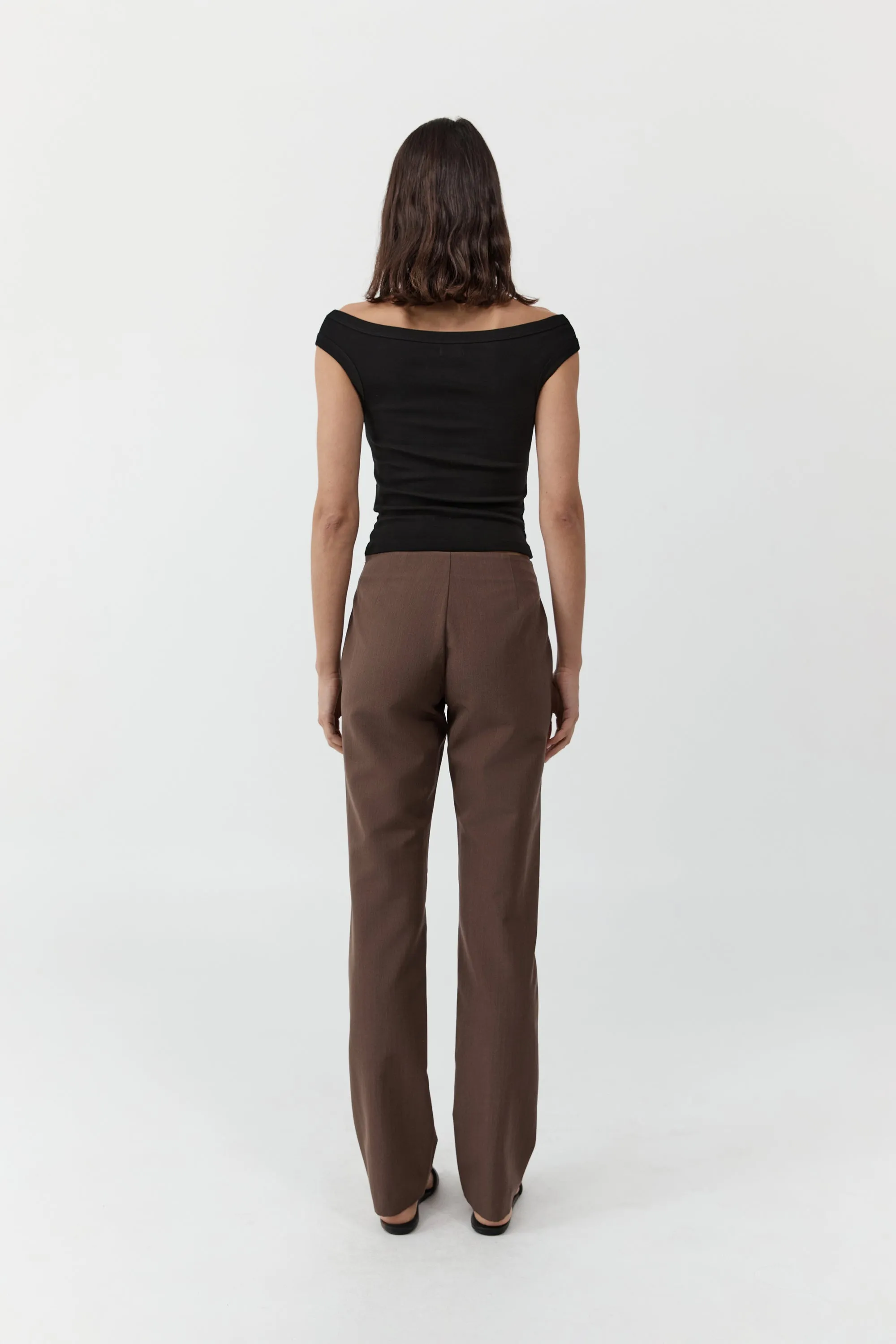 Silk Canvas 90s Minimal Pants - Mud sold by St. Agni product image thumbnail 4
