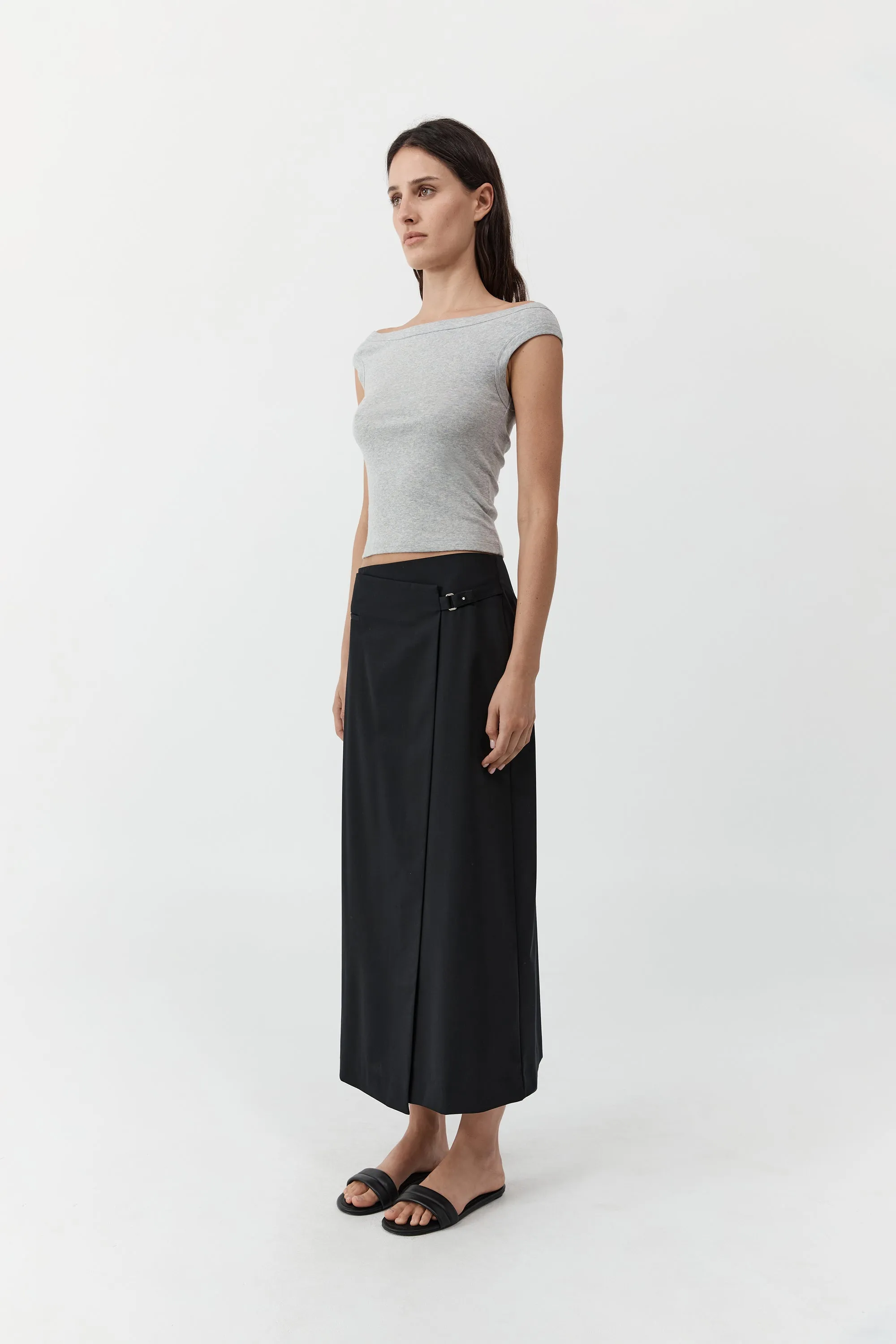 Tailored Wrap Skirt - Black sold by St. Agni product image thumbnail 3