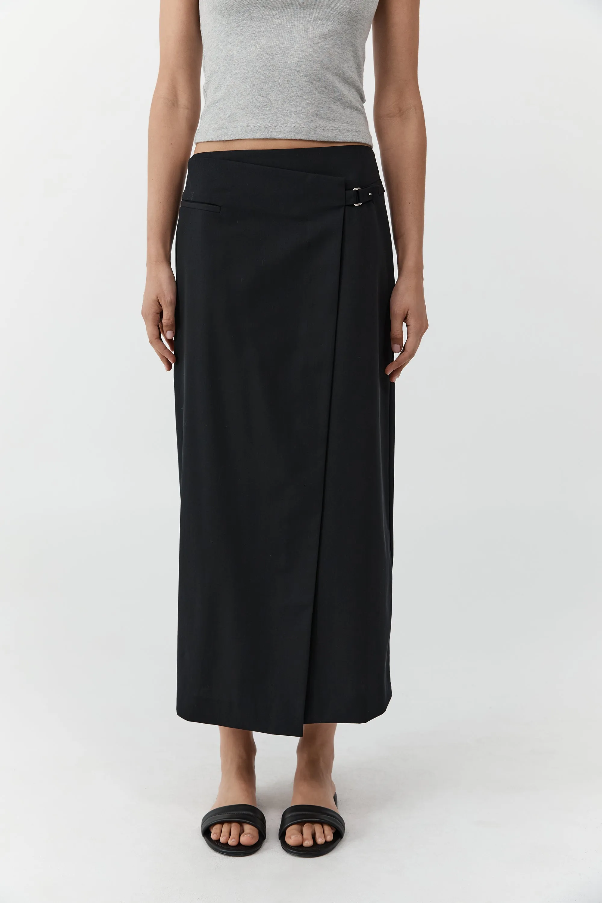 Tailored Wrap Skirt - Black sold by St. Agni product image thumbnail 2