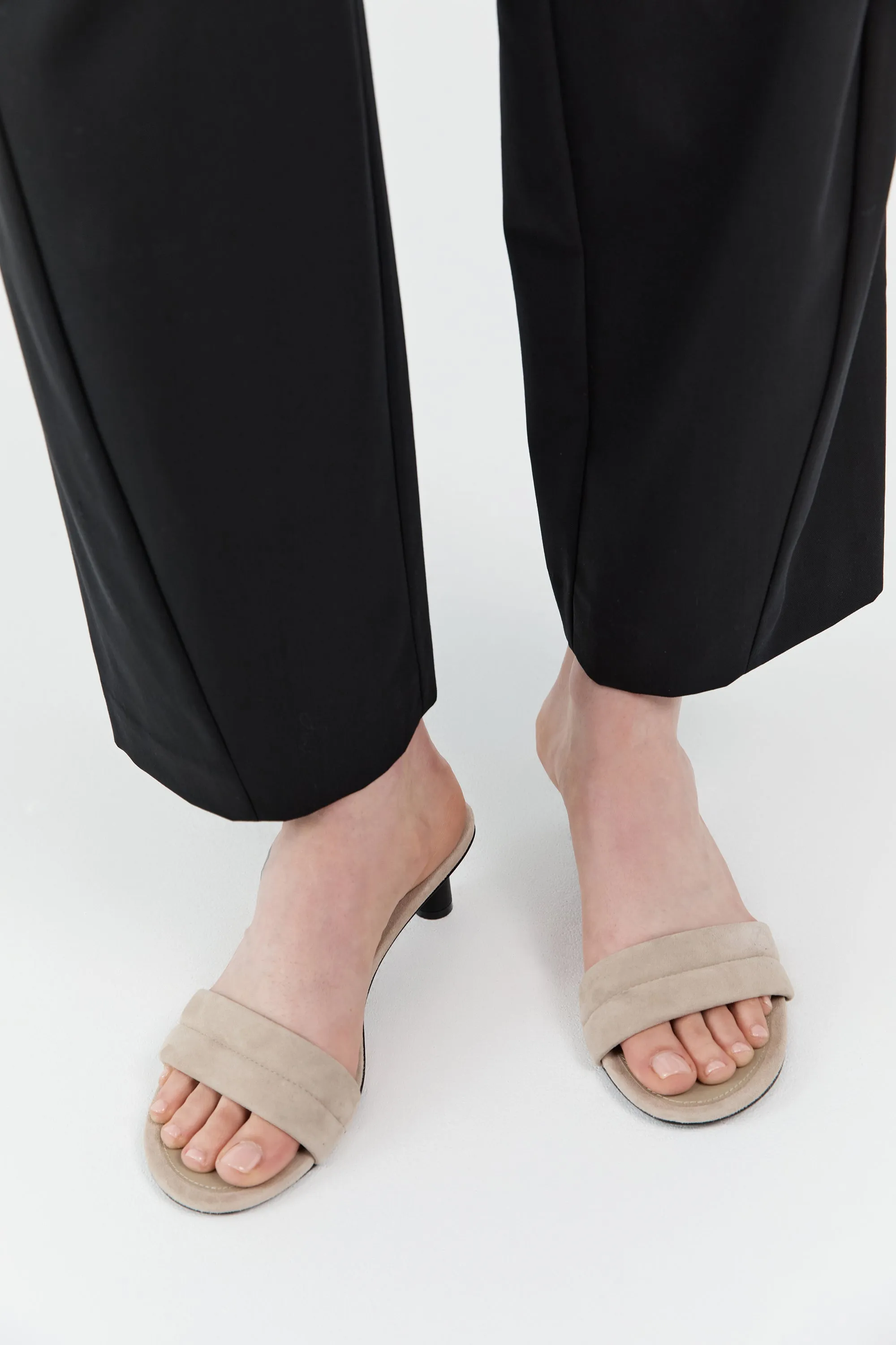 Suede Stitch Detail Heel - Rock sold by St. Agni product image thumbnail 2
